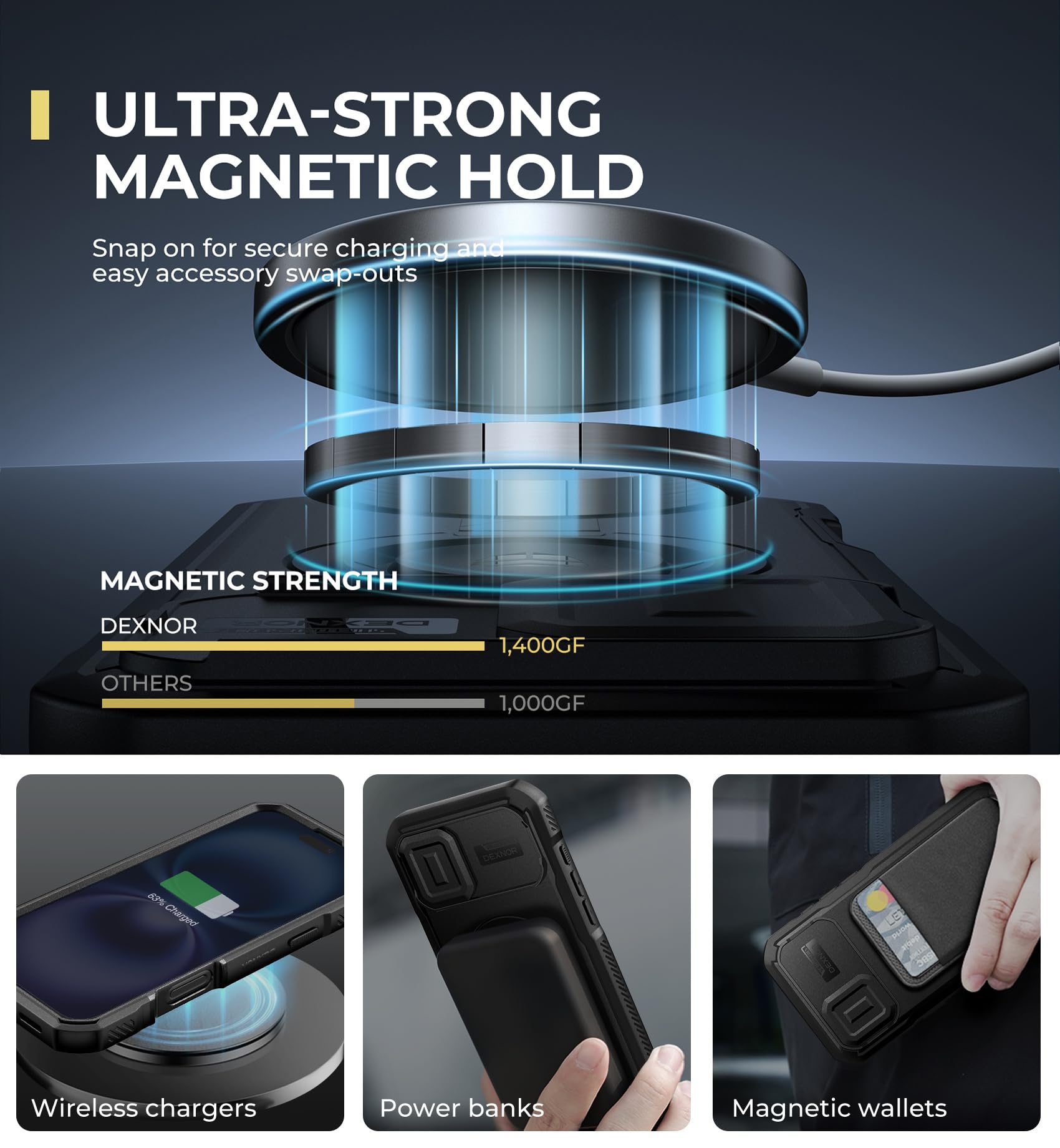 Foto 4 pulgar | Funda Dexnor Para Iphone 16 Plus Con Cámara Deslizante, Color Negro - Venta Internacional.
