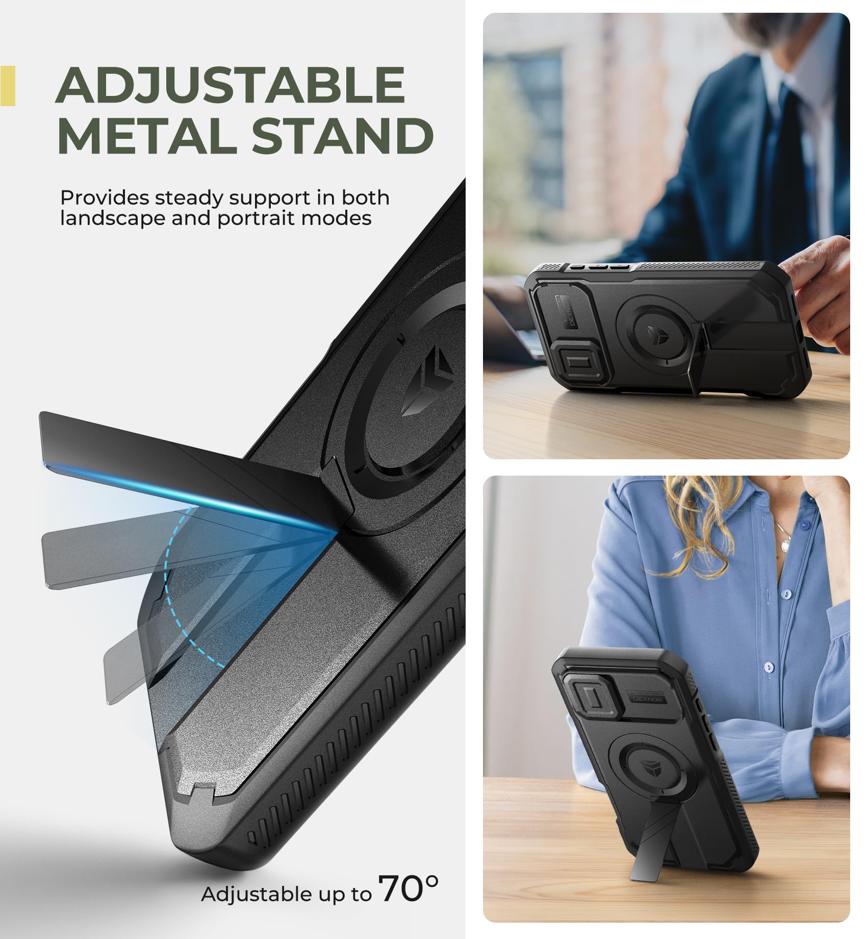 Foto 6 pulgar | Funda Dexnor Para Iphone 16 Plus Con Cámara Deslizante, Color Negro - Venta Internacional.