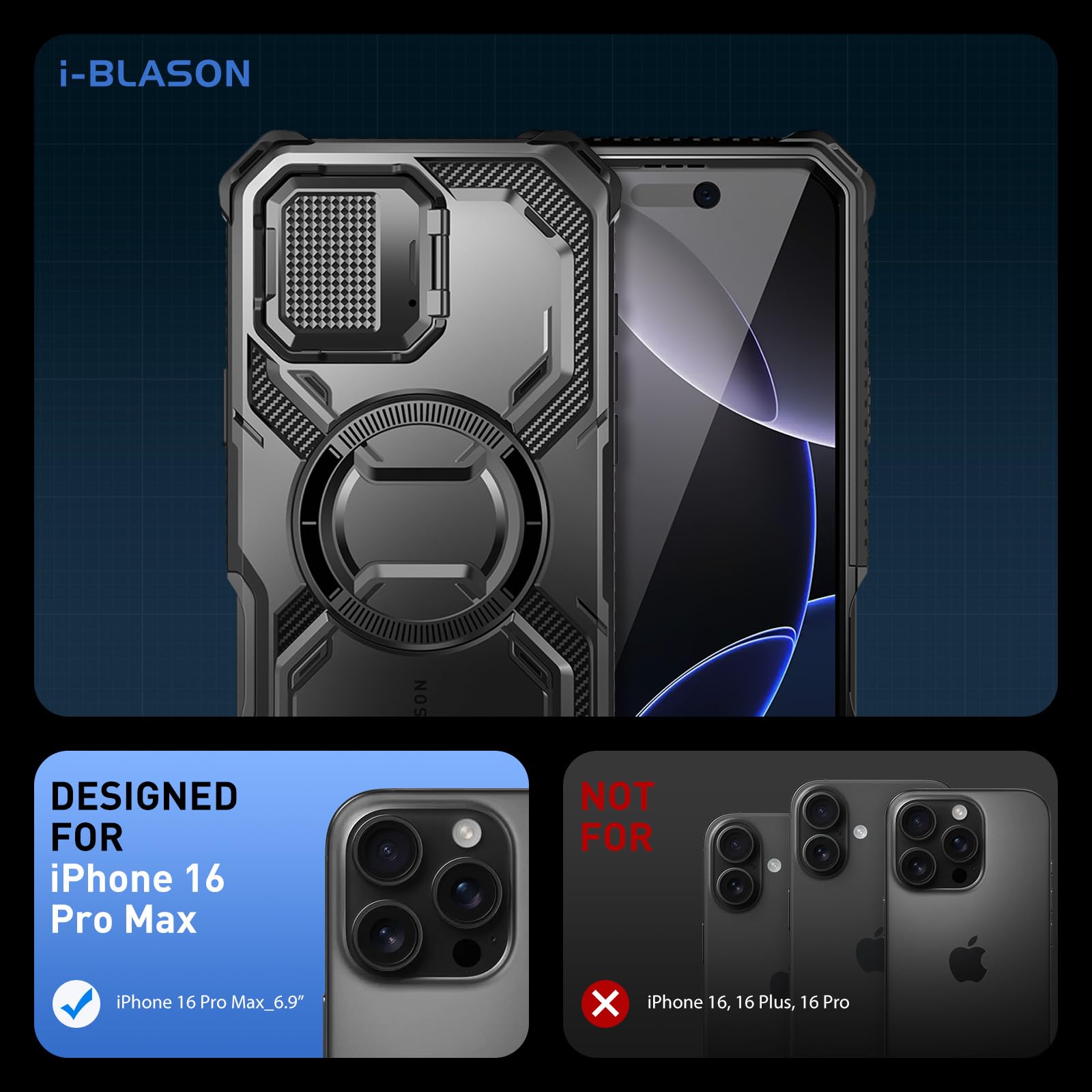 Foto 3 pulgar | Funda De Teléfono I-blason Armorbox Para Iphone 16 Pro Max Con Magsafe - Venta Internacional.