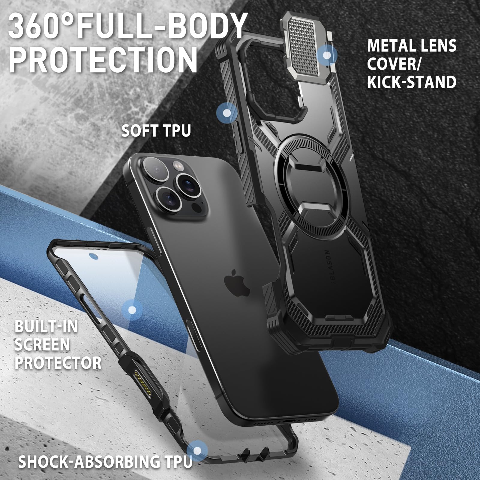 Foto 5 pulgar | Funda De Teléfono I-blason Armorbox Para Iphone 16 Pro Max Con Magsafe - Venta Internacional.