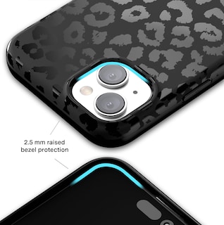 Foto 4 | Funda De Terciopelo Con Estampado De Leopardo Y Guepardo Negro Para Iphone 15 - Venta Internacional.