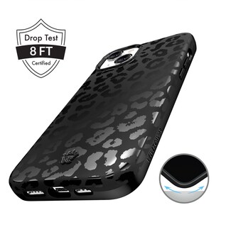 Foto 5 | Funda De Terciopelo Con Estampado De Leopardo Y Guepardo Negro Para Iphone 15 - Venta Internacional.