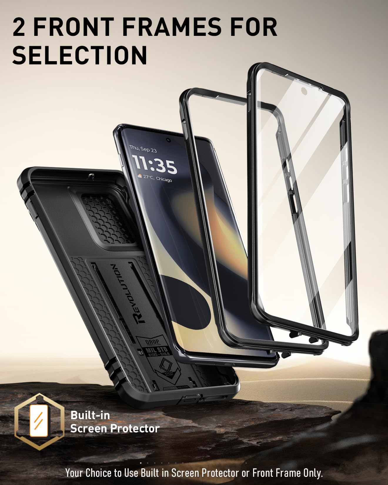 Foto 7 pulgar | Funda Poetic Revolution Para Motorola Moto Edge 2024 Negra - Venta Internacional.