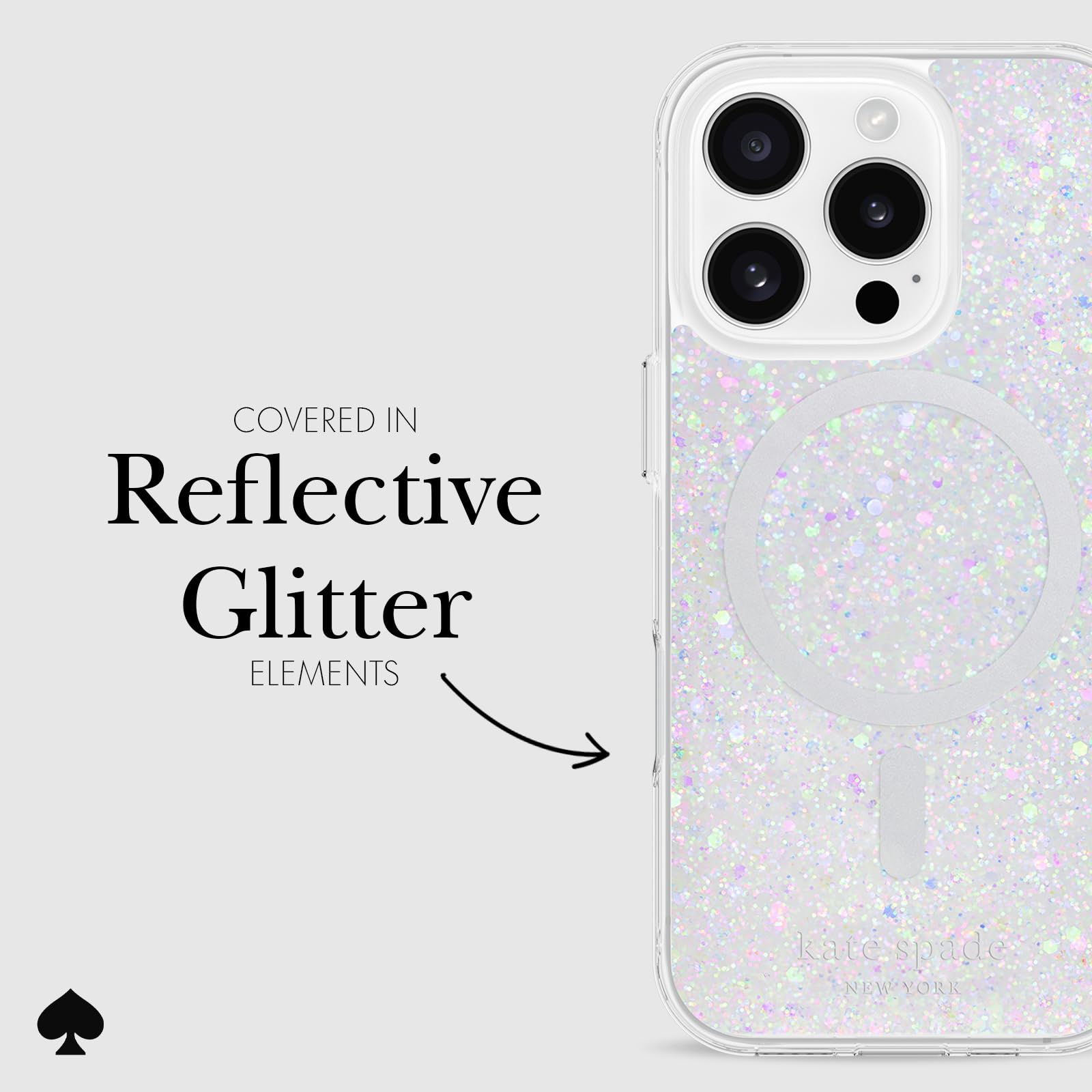 Foto 5 | Funda De Teléfono Kate Spade New York Para Iphone 16 Pro, Con Purpurina Gruesa - Venta Internacional.