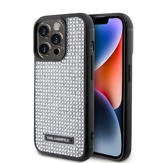 Foto 1 | Funda Karl Pedrería Logo Metal Para Iphone 15 Pro - Plata