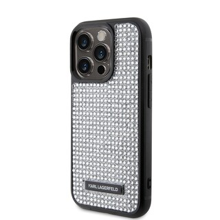 Foto 2 | Funda Karl Pedrería Logo Metal Para Iphone 15 Pro - Plata