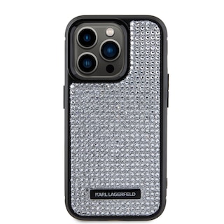 Foto 3 | Funda Karl Pedrería Logo Metal Para Iphone 15 Pro - Plata