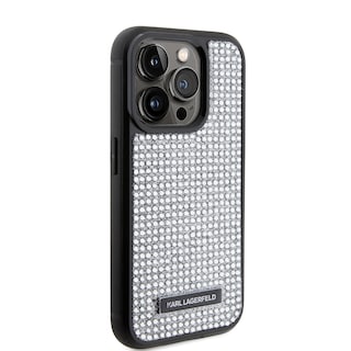 Foto 4 | Funda Karl Pedrería Logo Metal Para Iphone 15 Pro - Plata