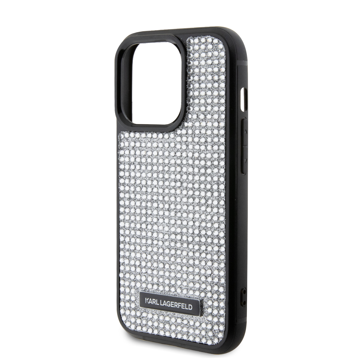 Foto 7 pulgar | Funda Karl Pedrería Logo Metal Para Iphone 15 Pro - Plata