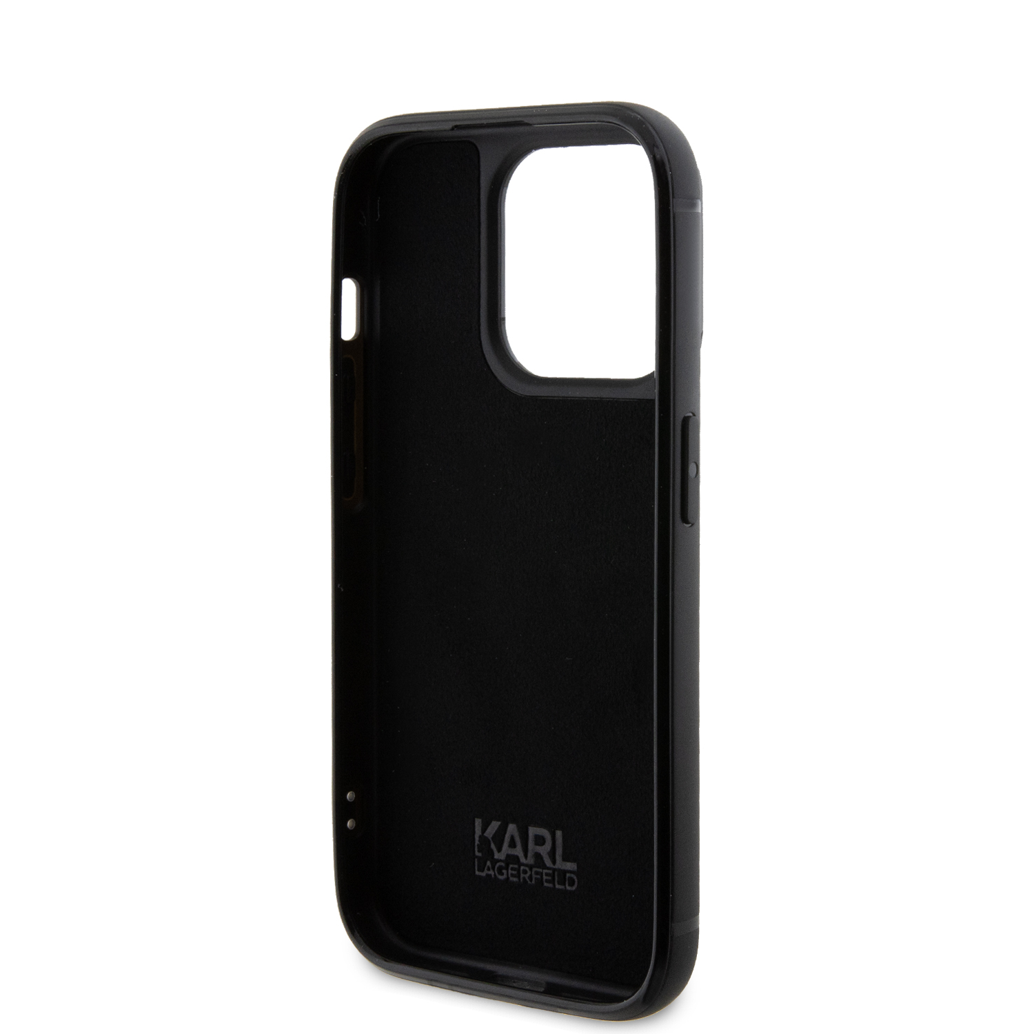 Foto 8 pulgar | Funda Karl Pedrería Logo Metal Para Iphone 15 Pro - Plata