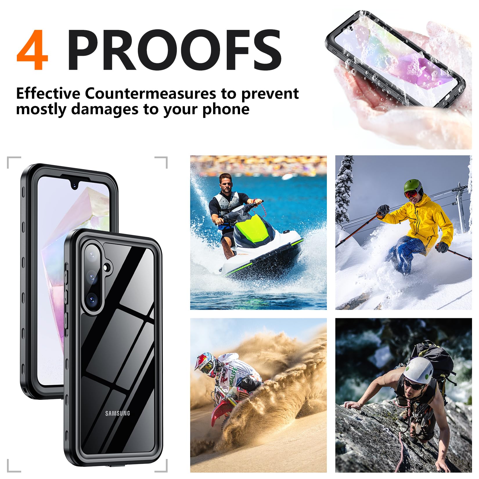 Foto 7 pulgar | Funda De Teléfono Spidercase Impermeable Para Samsung Galaxy A35 5g - Venta Internacional.