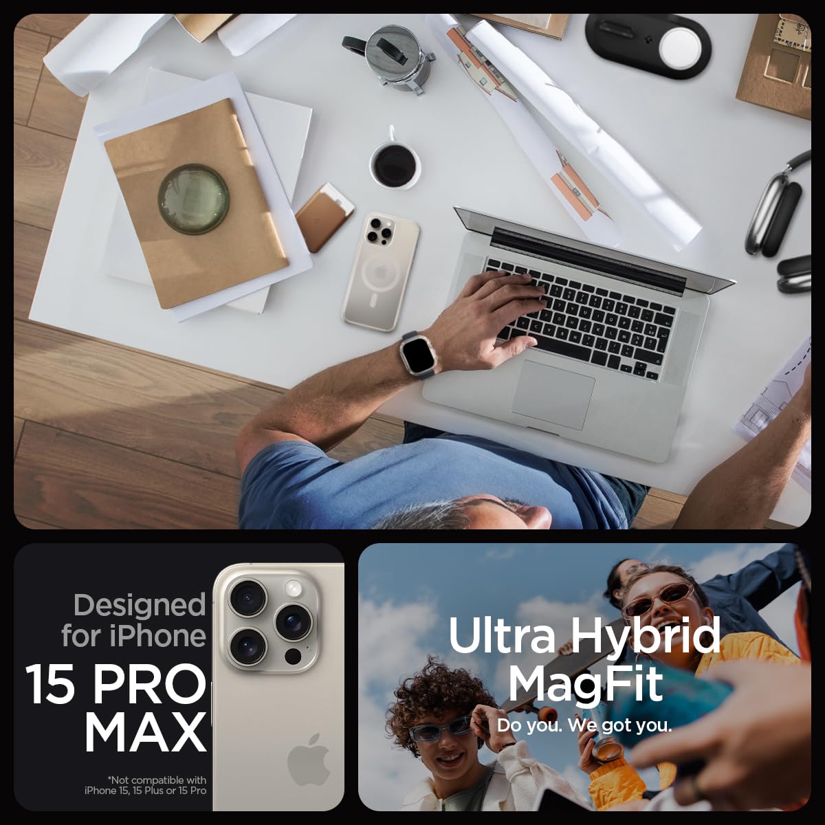 Foto 2 | Funda De Teléfono Spigen Ultra Hybrid Magfit Para Iphone 15 Pro Max - Venta Internacional.