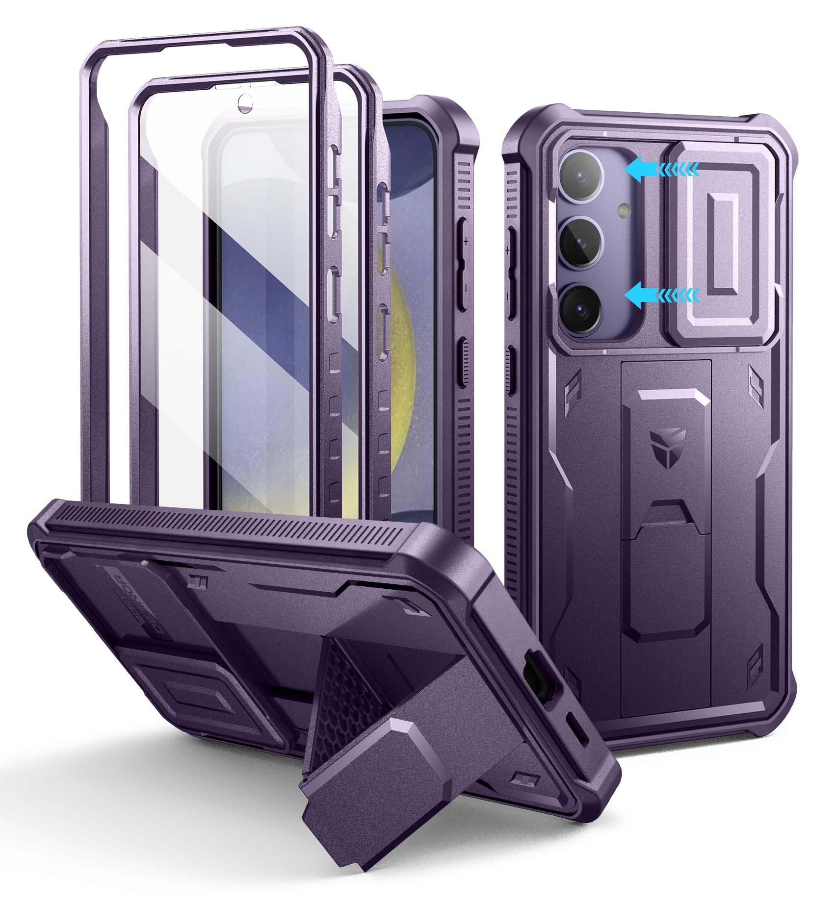 Funda Dexnor Para Samsung Galaxy S24 Plus Con Cámara Deslizante, Color Morado - Venta Internacional.