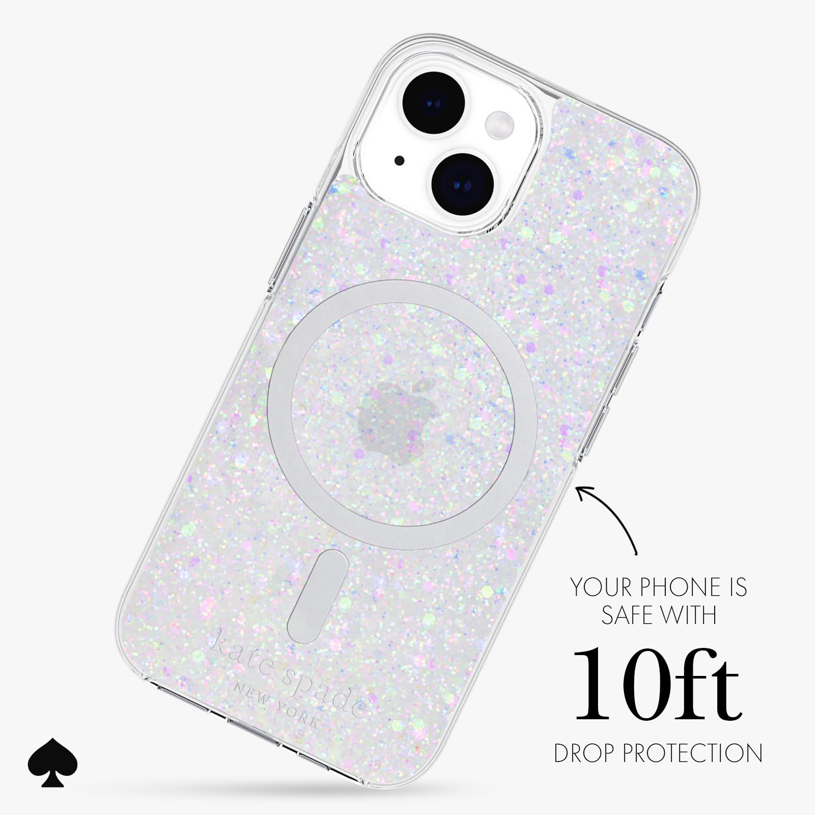 Foto 5 pulgar | Funda De Teléfono Kate Spade New York Chunky Glitter Iridiscente - Venta Internacional.
