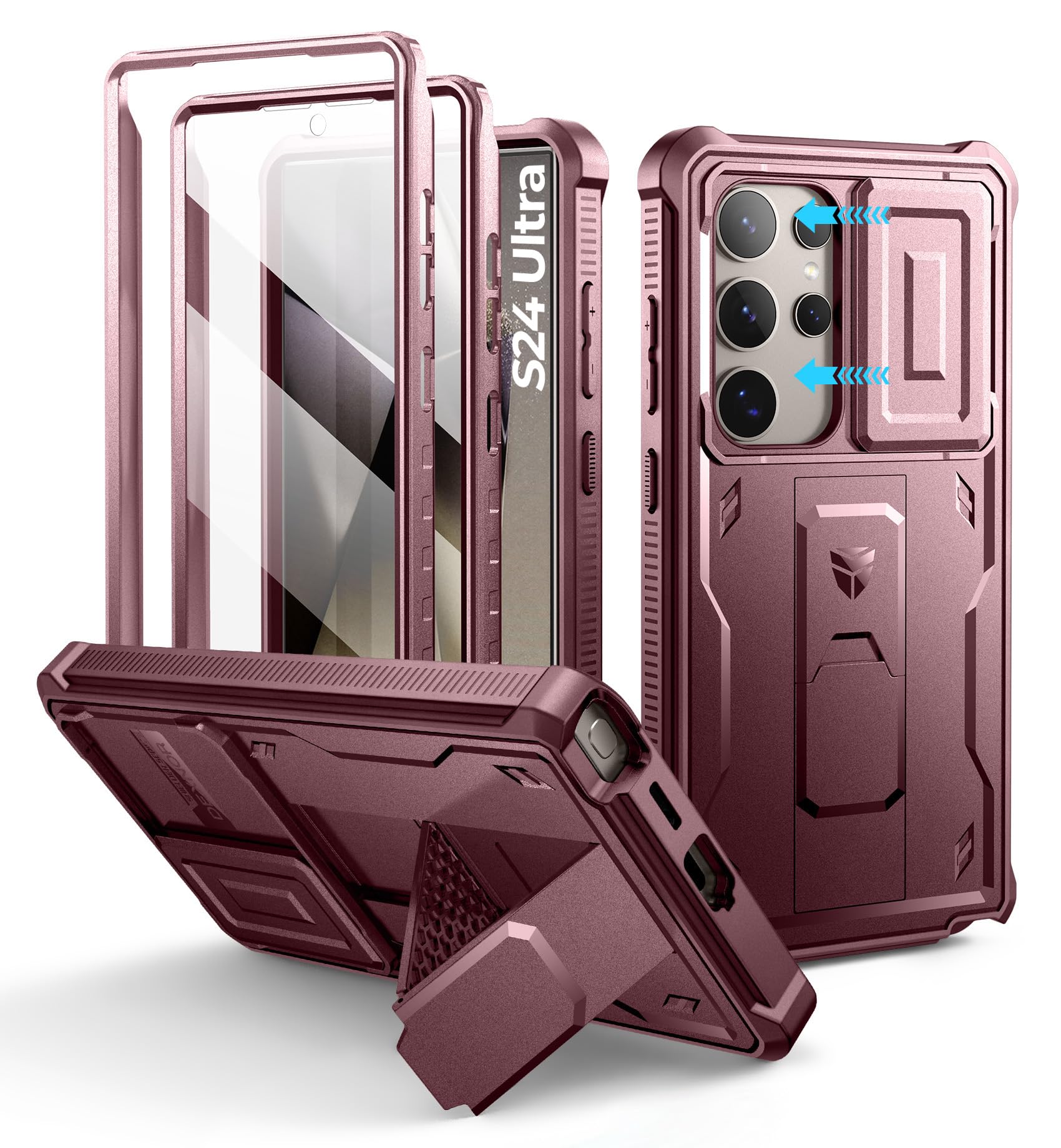 Foto 2 pulgar | Funda De Teléfono Dexnor Para Samsung Galaxy S24 Ultra Maroon Red - Venta Internacional.