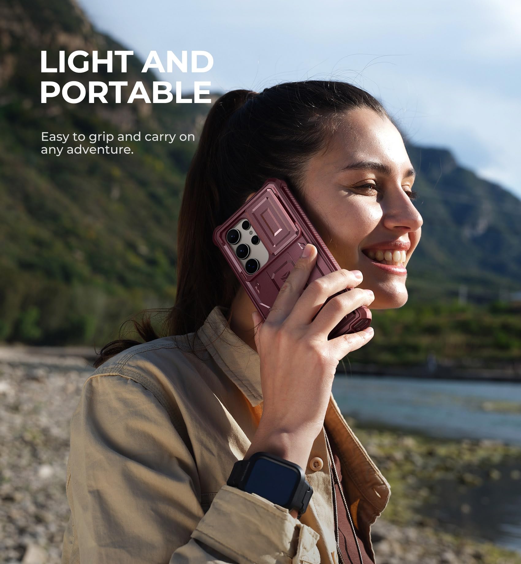 Foto 7 pulgar | Funda De Teléfono Dexnor Para Samsung Galaxy S24 Ultra Maroon Red - Venta Internacional.