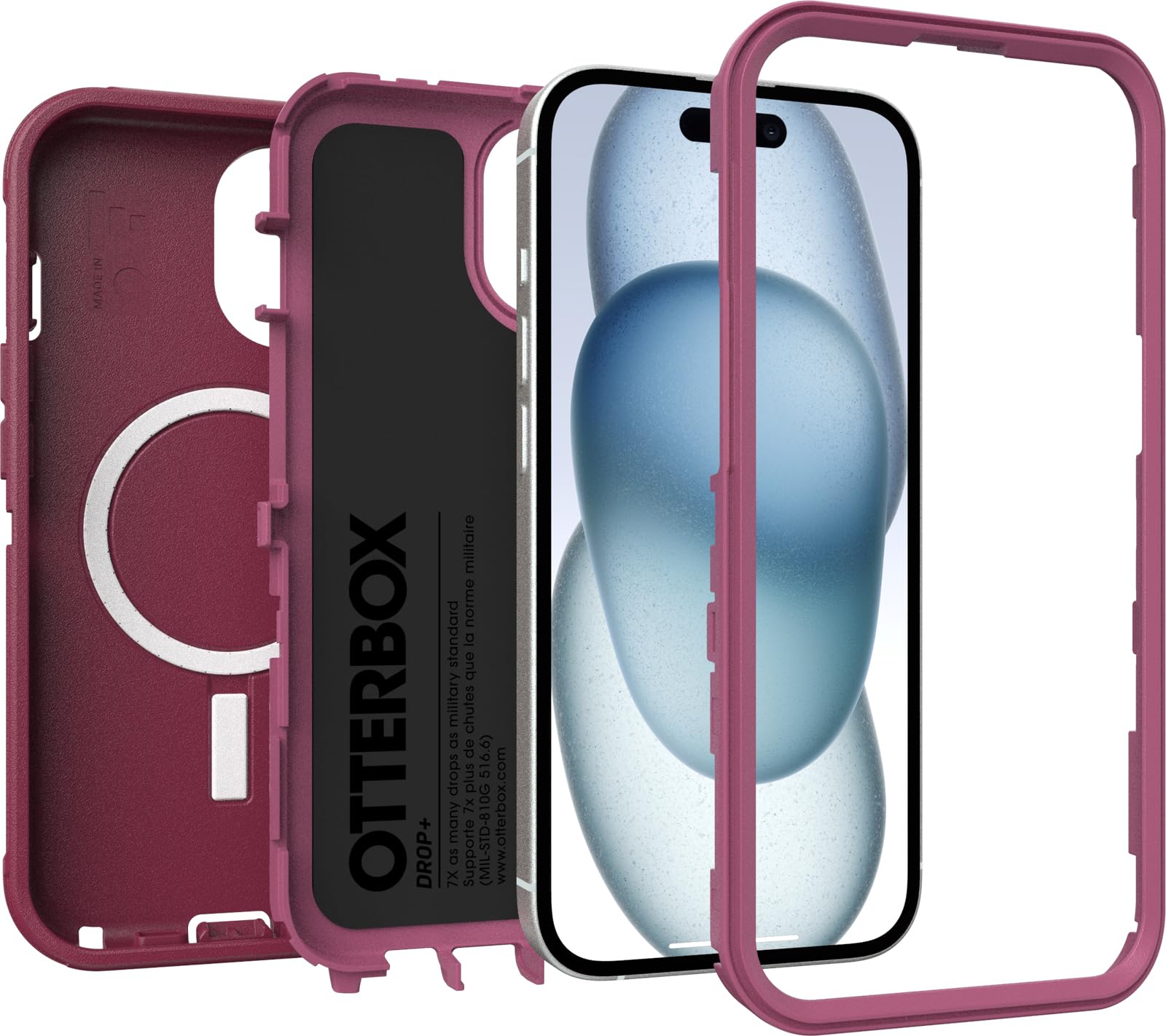 Foto 3 | Funda De Teléfono Otterbox Defender Para Magsafe Iphone 15/14/13, Rosa - Venta Internacional.