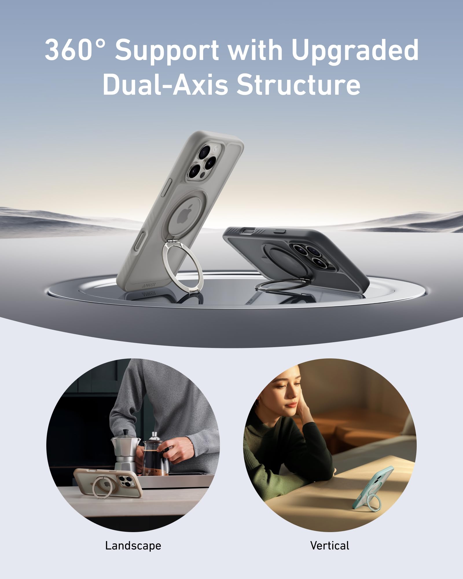 Foto 4 pulgar | Funda Para Teléfono Anker Ultra Magnetic Con Soporte Anular De 360° Para Iphone 16 Pro Max - Venta Internacional.