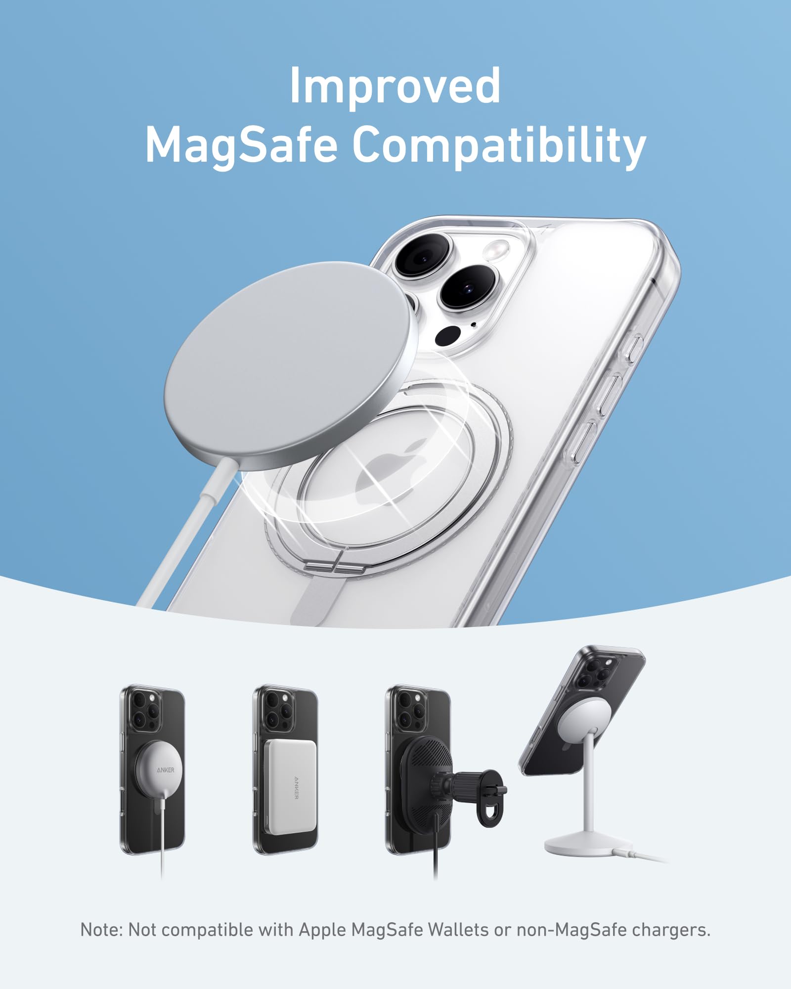 Foto 5 pulgar | Funda Para Teléfono Anker Ultra Magnetic Con Soporte Anular De 360° Para Iphone 16 Pro Max - Venta Internacional.