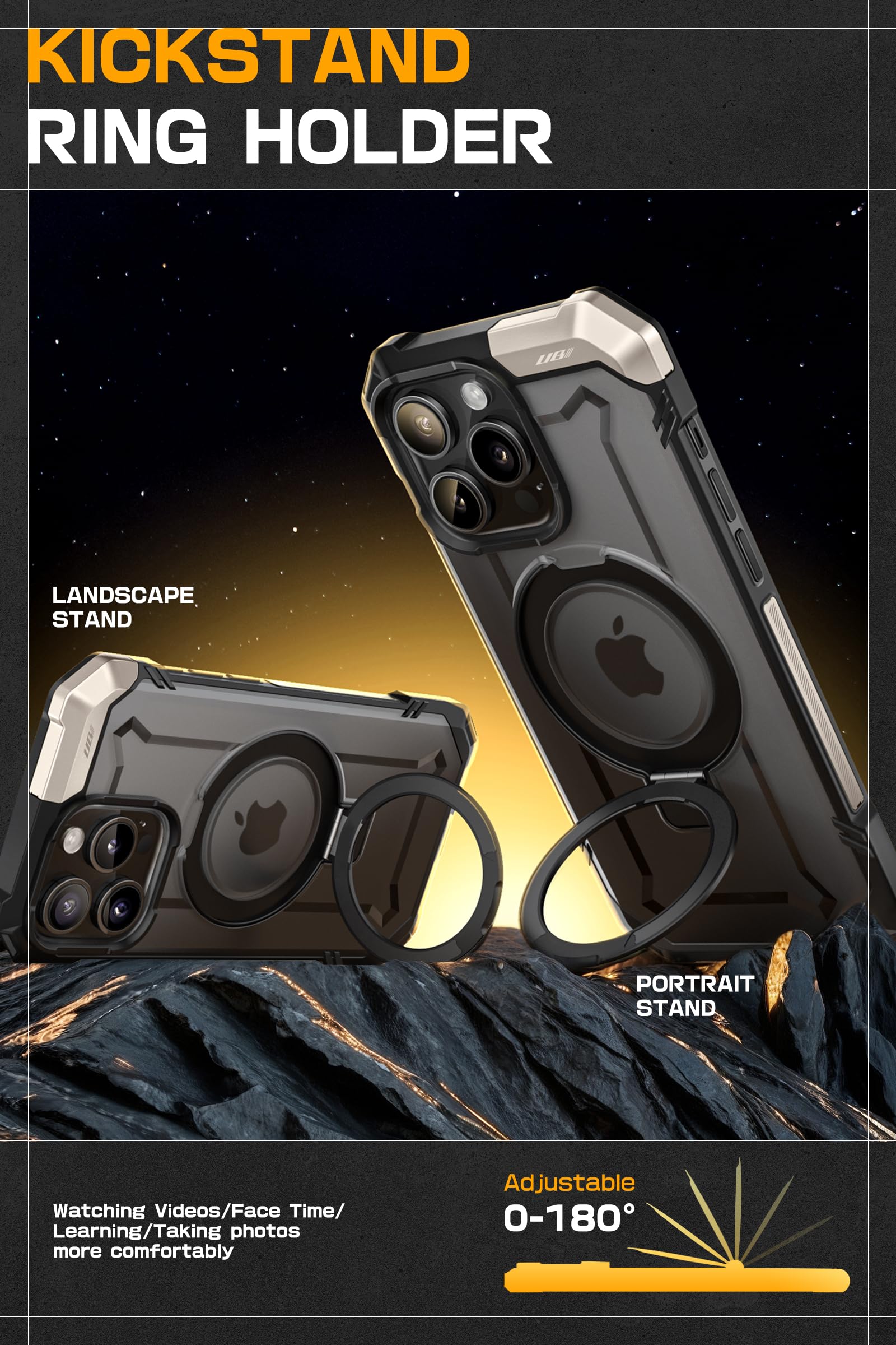 Foto 4 | Funda Para Teléfono Supcase Unicorn Beetle Grip Para Iphone 15 Pro Max Negra - Venta Internacional.