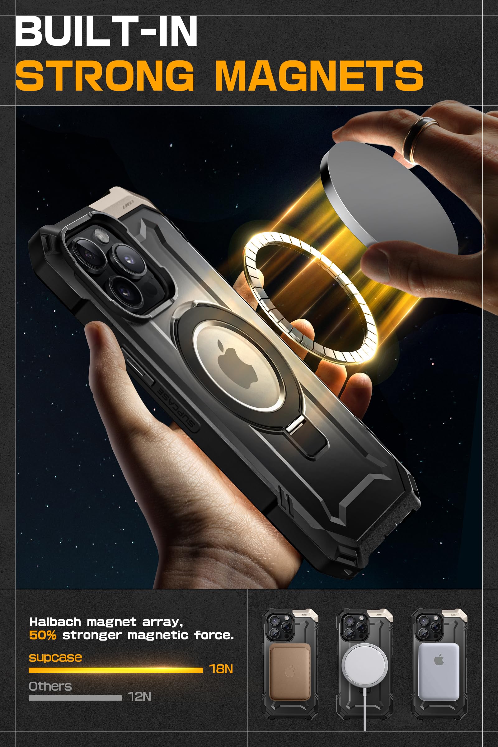 Foto 5 | Funda Para Teléfono Supcase Unicorn Beetle Grip Para Iphone 15 Pro Max Negra - Venta Internacional.