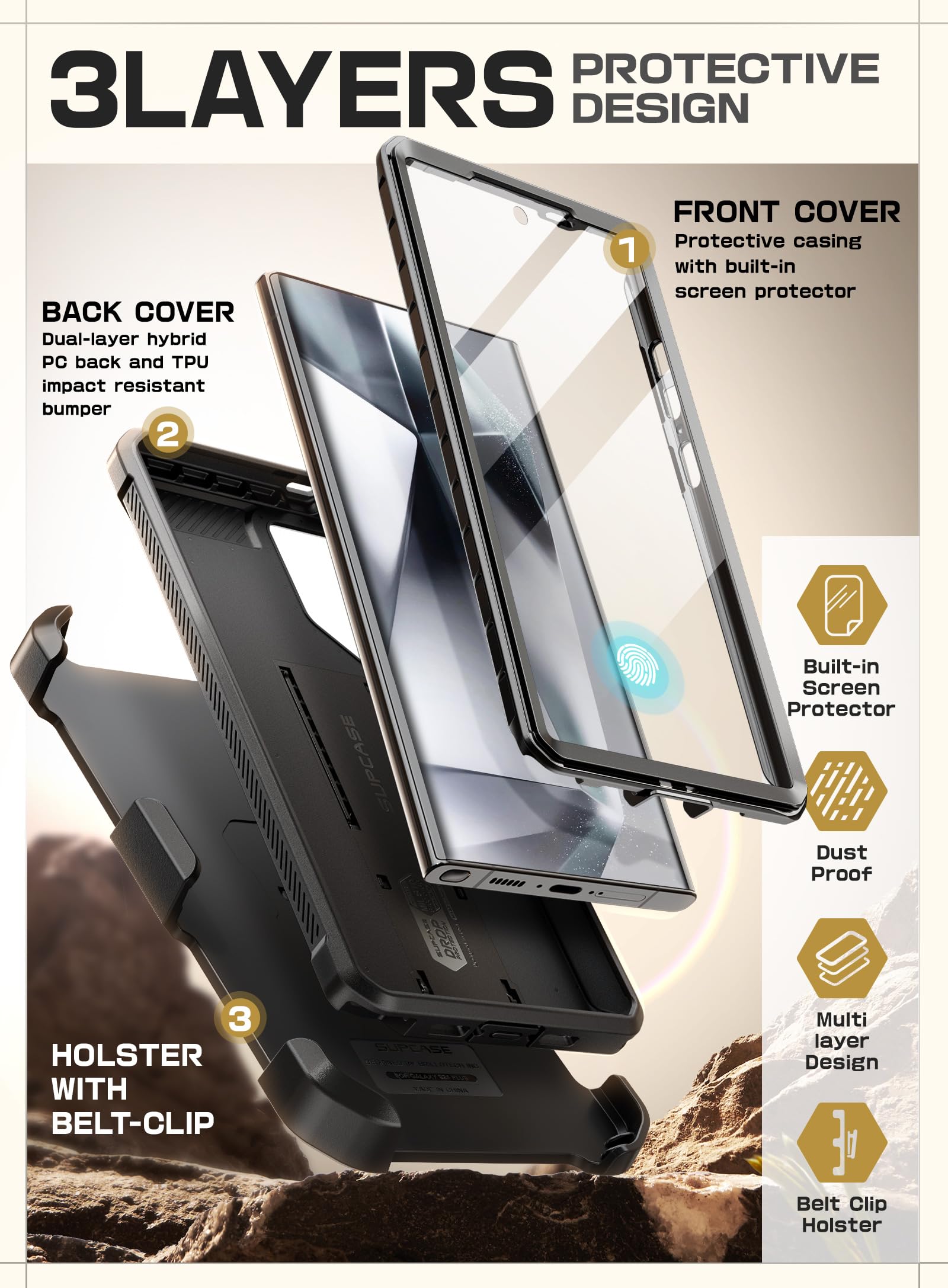 Foto 6 pulgar | Funda Para Teléfono Supcase Unicorn Beetle Pro Para Samsung Galaxy S24 Ultra - Venta Internacional.