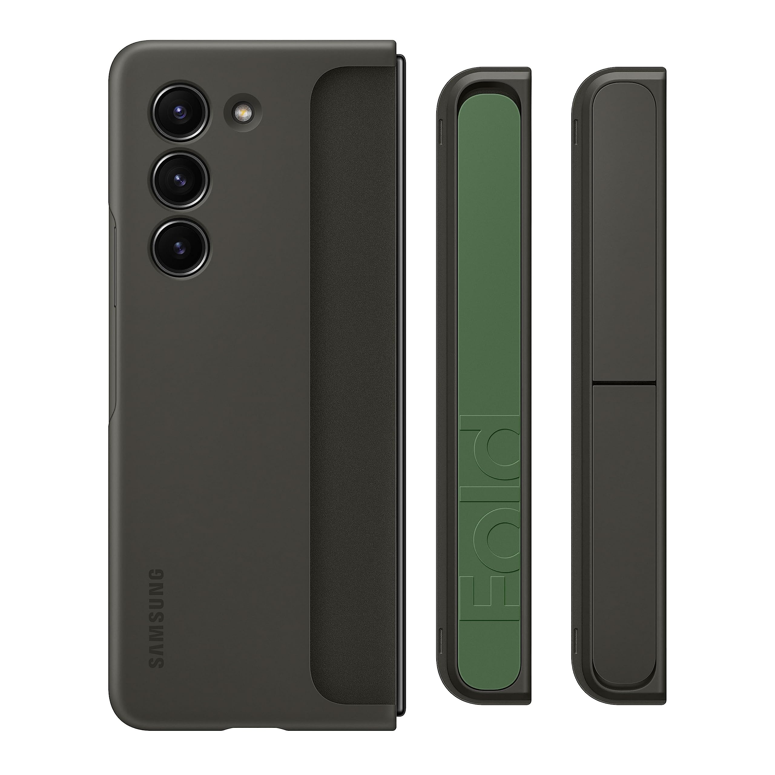 Funda Para Teléfono Samsung Galaxy Z Fold5 De Pie Con Correa, Color Grafito - Venta Internacional.