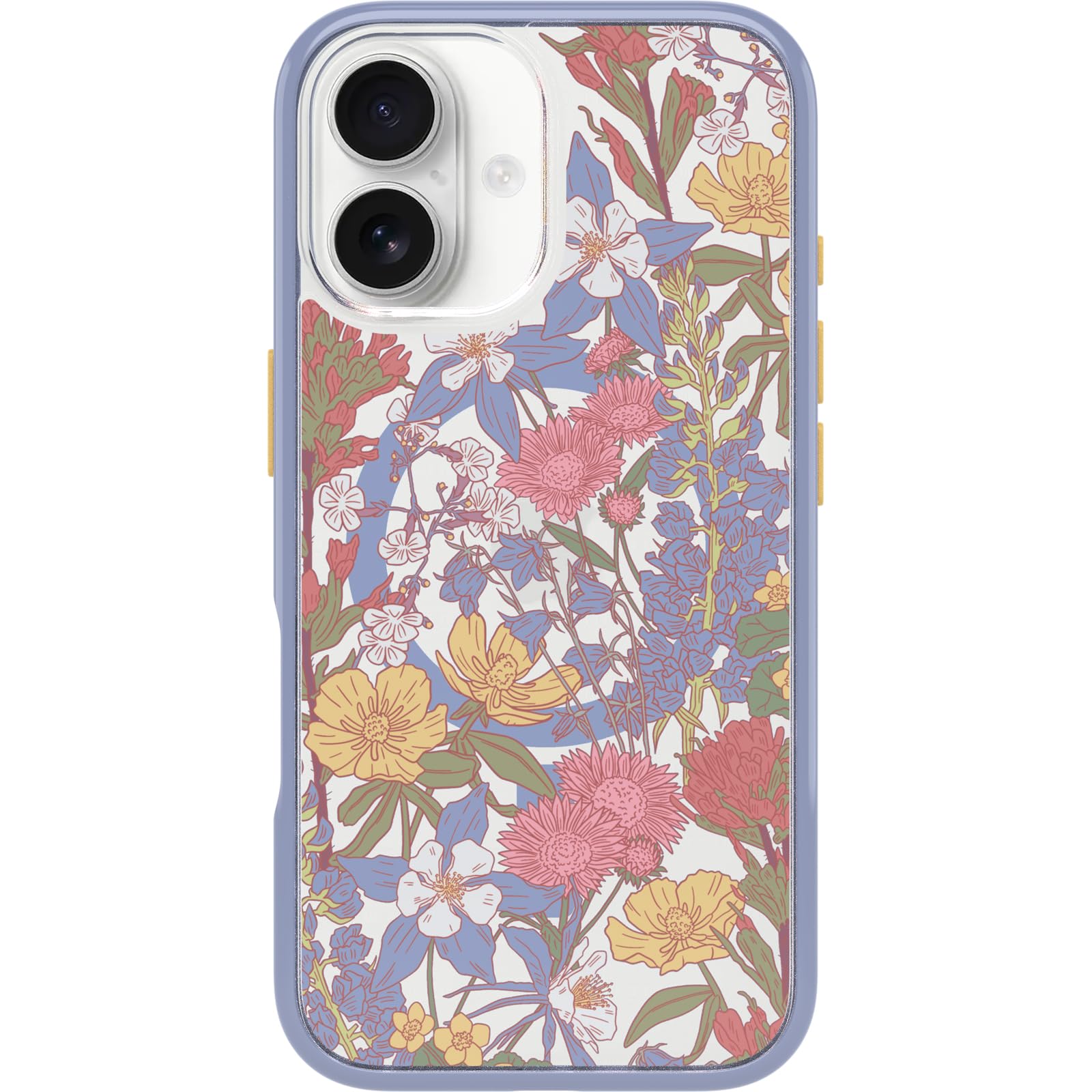 Funda Otterbox Para Iphone 16, Simetría, Transparente, Floral, Morado - Venta Internacional.