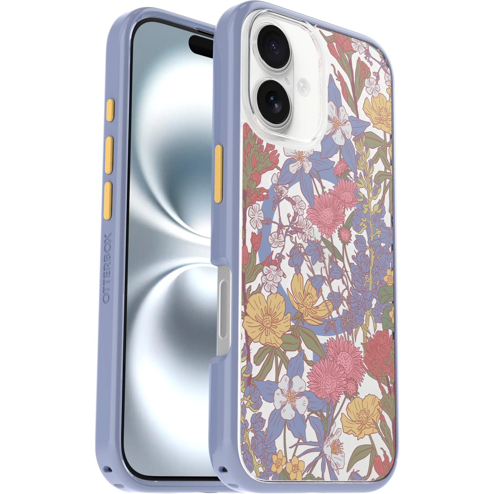 Foto 4 pulgar | Funda Otterbox Para Iphone 16, Simetría, Transparente, Floral, Morado - Venta Internacional.