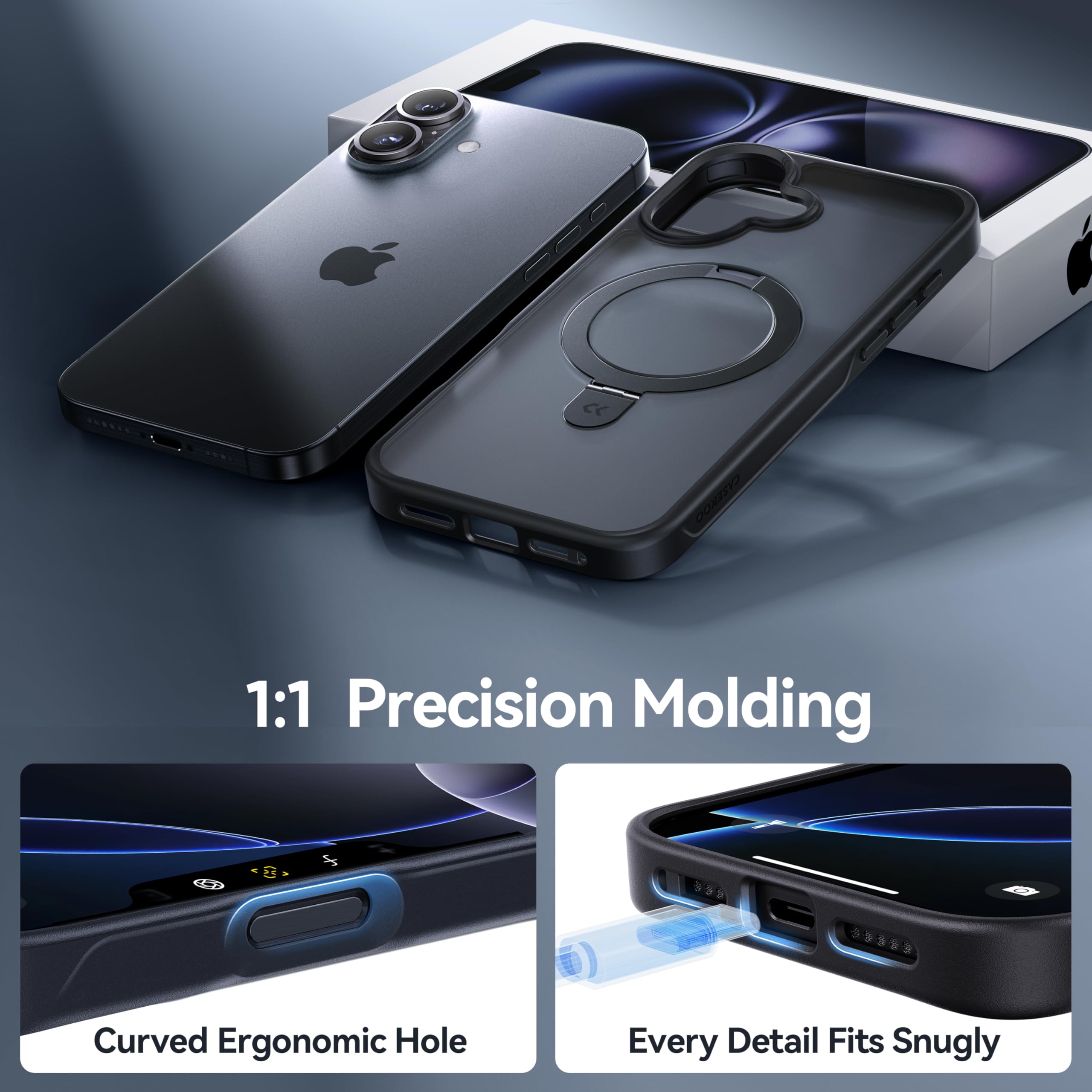 Foto 8 pulgar | Funda De Teléfono Casekoo Diseñada Para Iphone 16 Plus Con Soporte - Venta Internacional.