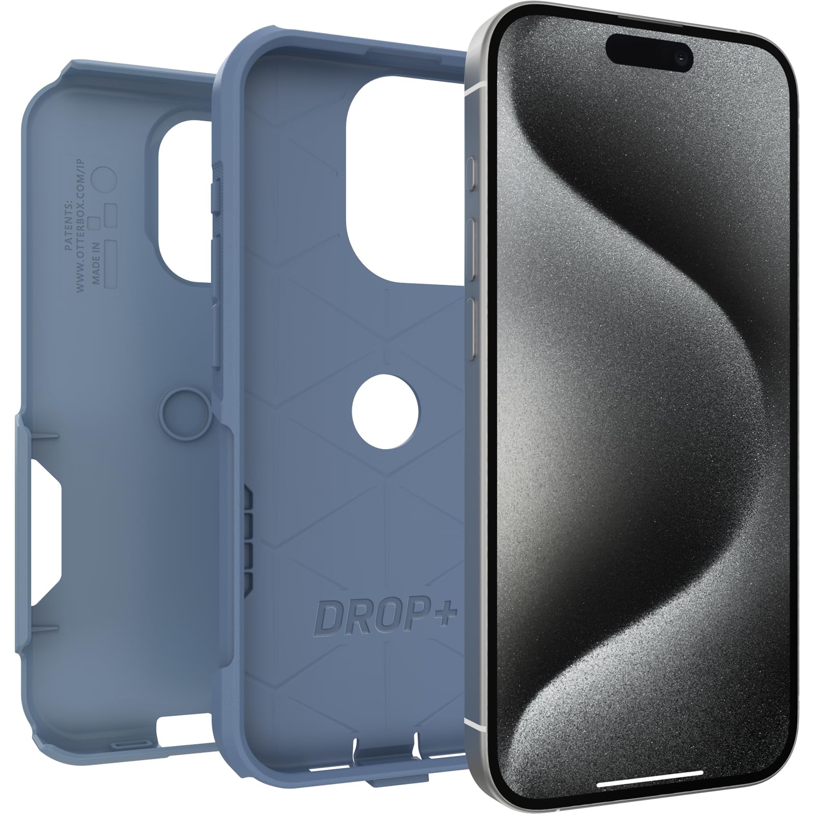 Foto 5 pulgar | Funda Otterbox Commuter Series Para Iphone 15 Pro, Tela Vaquera Nítida - Venta Internacional.