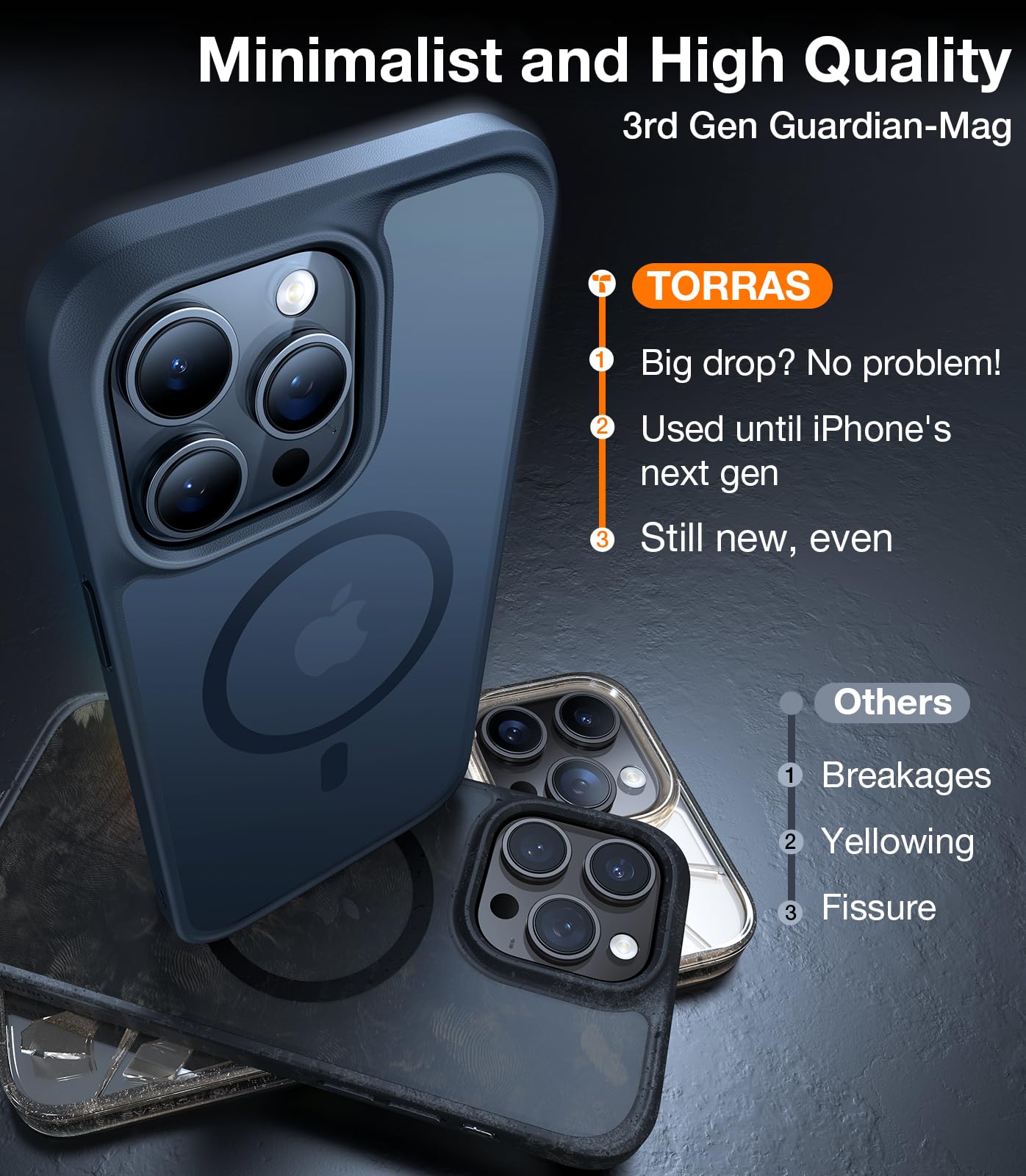 Foto 6 pulgar | Funda De Teléfono Torras Para Iphone 15 Pro Magnética A Prueba De Golpes Negra - Venta Internacional.