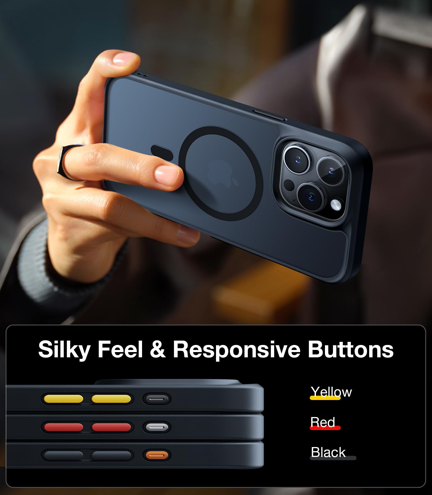 Foto 7 pulgar | Funda De Teléfono Torras Para Iphone 15 Pro Magnética A Prueba De Golpes Negra - Venta Internacional.