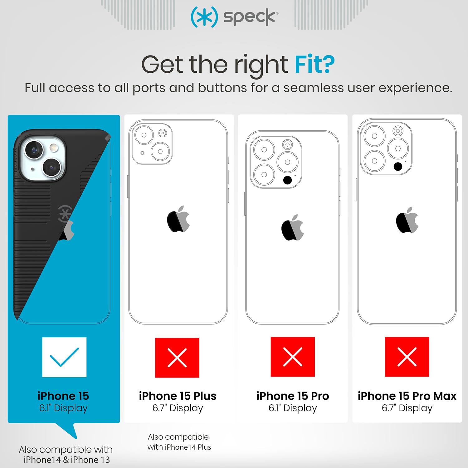 Foto 5 pulgar | Funda De Teléfono Speck Candyshell Grip Para Iphone 15/14/13 De 6.1 Pulgadas - Venta Internacional.