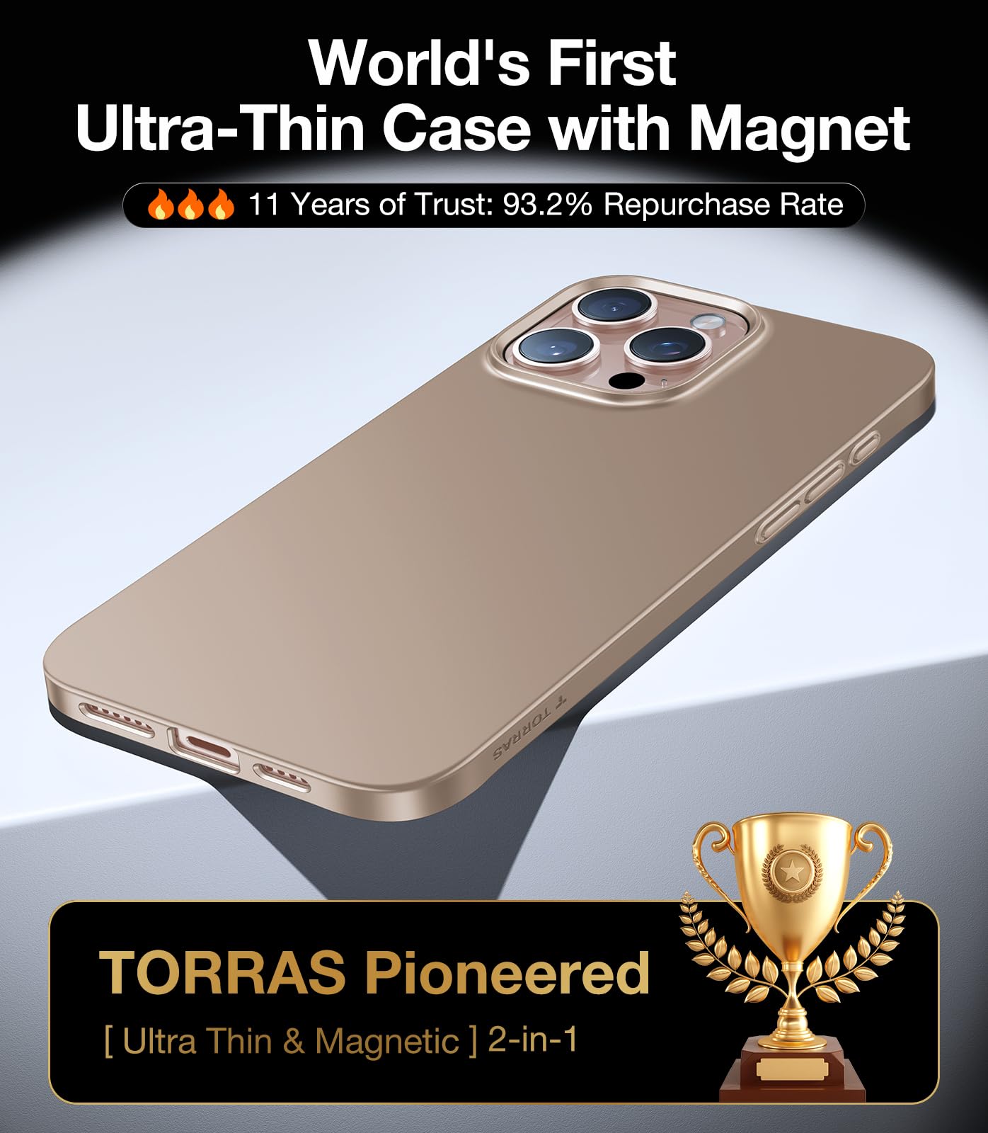Foto 3 pulgar | Funda De Teléfono Torras Magnetic Slim Fit Para Iphone 16 Pro - Venta Internacional.