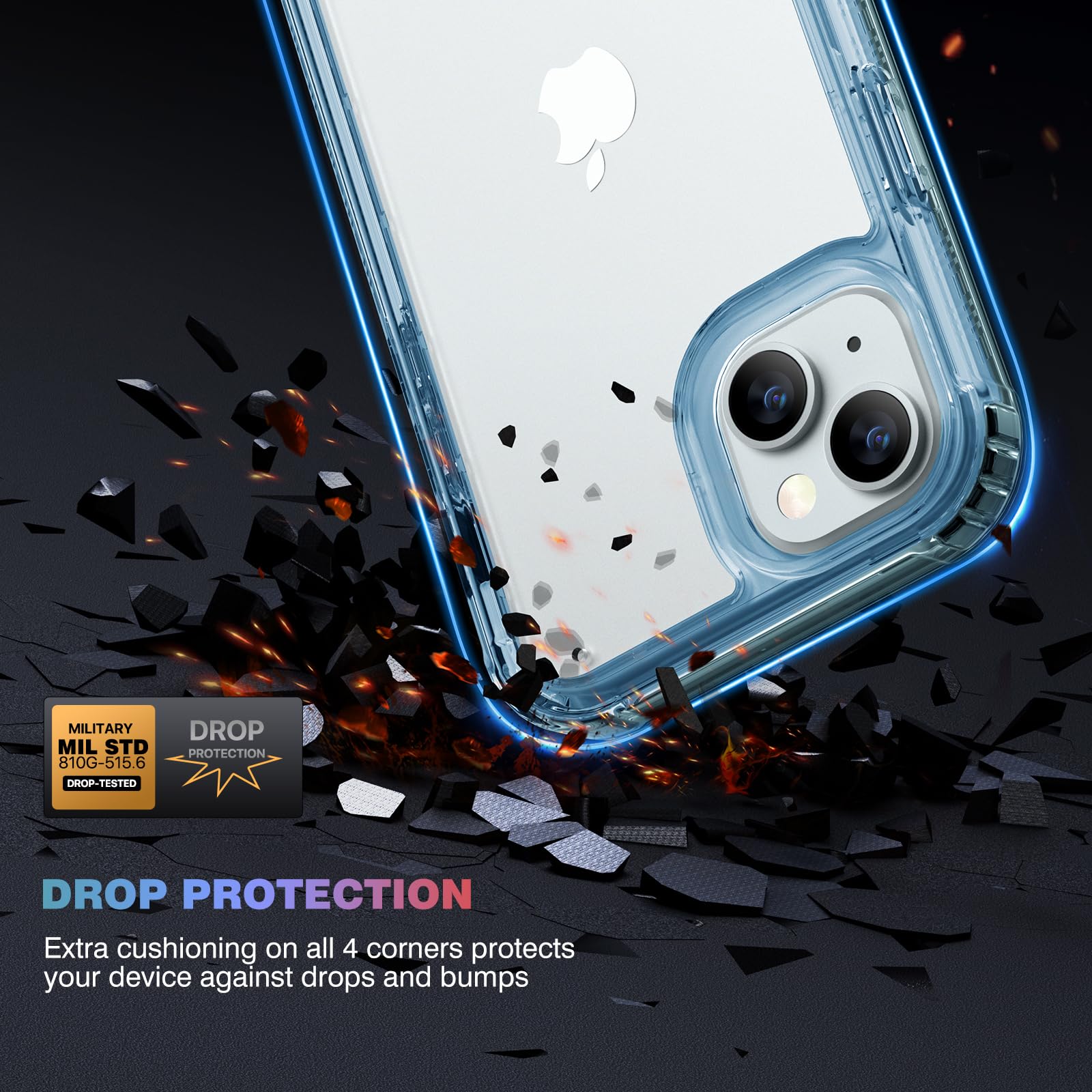 Foto 4 pulgar | Funda De Teléfono Diaclara Diseñada Para Iphone 15 6.1 (azul Transparente) - Venta Internacional.