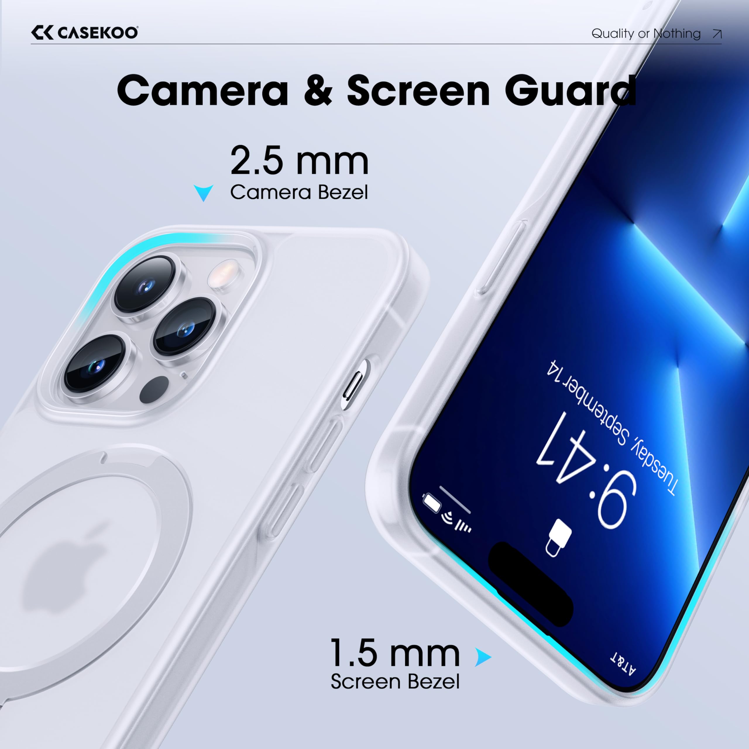 Foto 3 pulgar | Funda De Teléfono Casekoo Diseñada Para Iphone 13 Pro Max, Color Blanco Esmerilado - Venta Internacional.