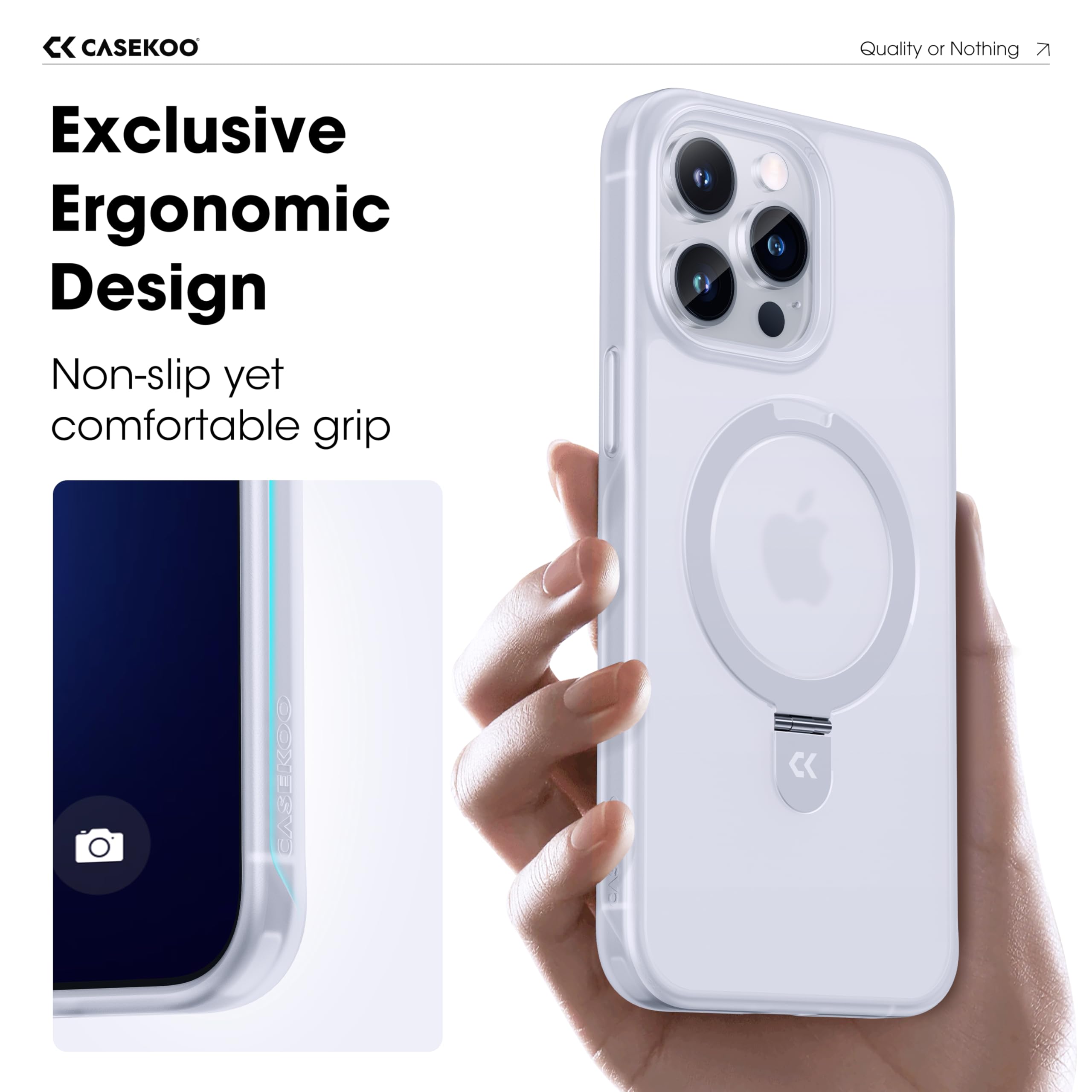 Foto 7 pulgar | Funda De Teléfono Casekoo Diseñada Para Iphone 13 Pro Max, Color Blanco Esmerilado - Venta Internacional.
