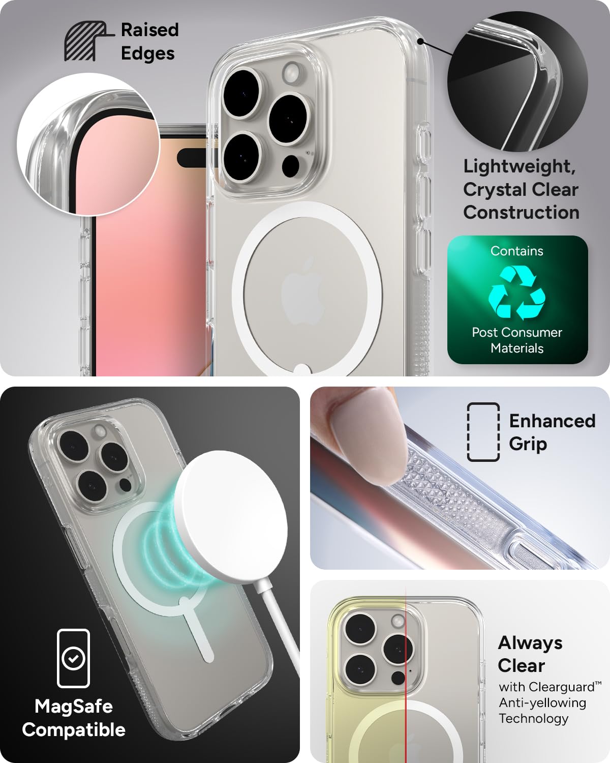 Foto 5 | Funda Zagg Crystal Palace Snap Para Iphone 16 Pro, Transparente - Venta Internacional.