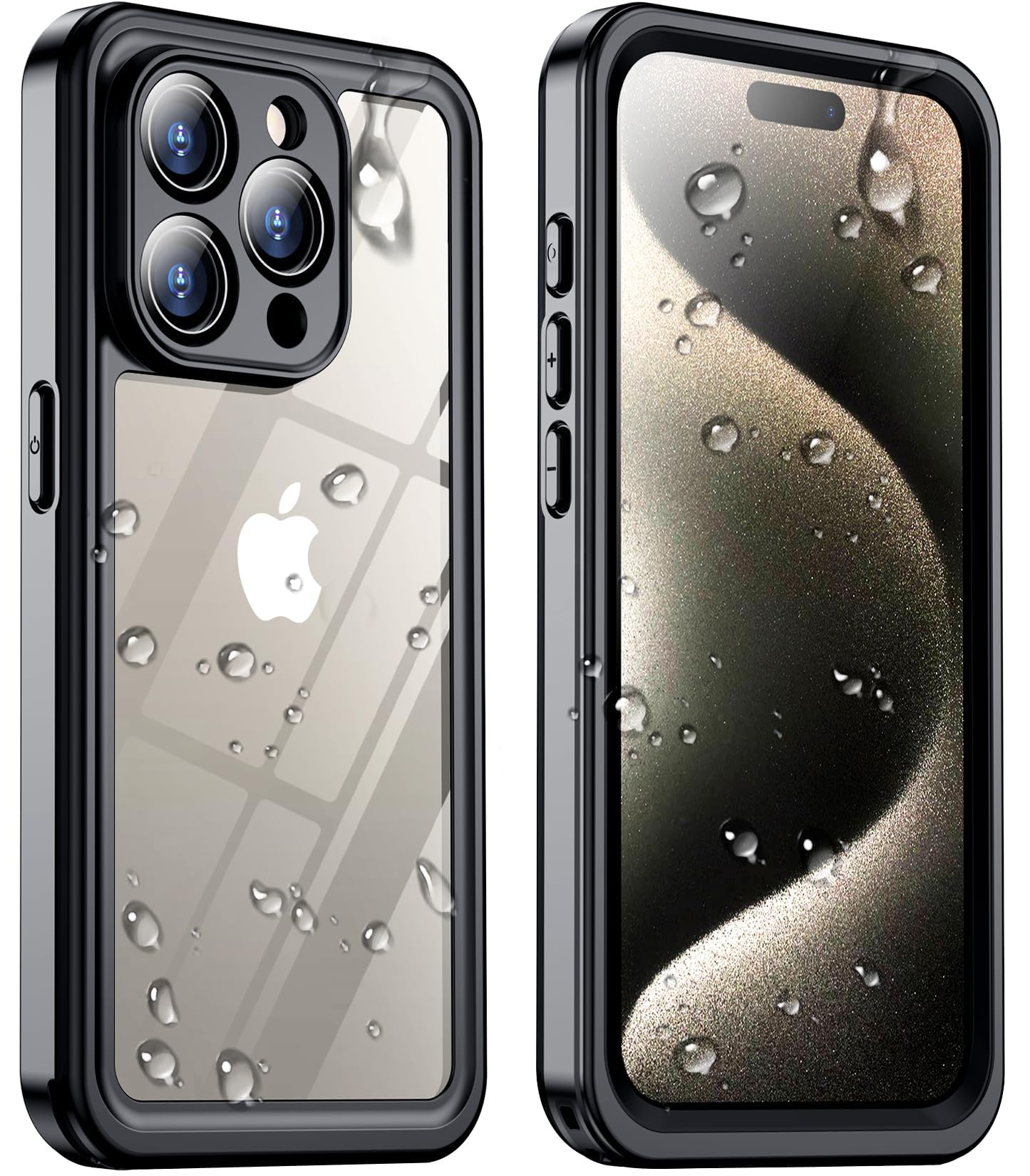 Foto 1 | Funda Impermeable Temdan Para Iphone 15 Pro Max, Color Negro Y Transparente - Venta Internacional.