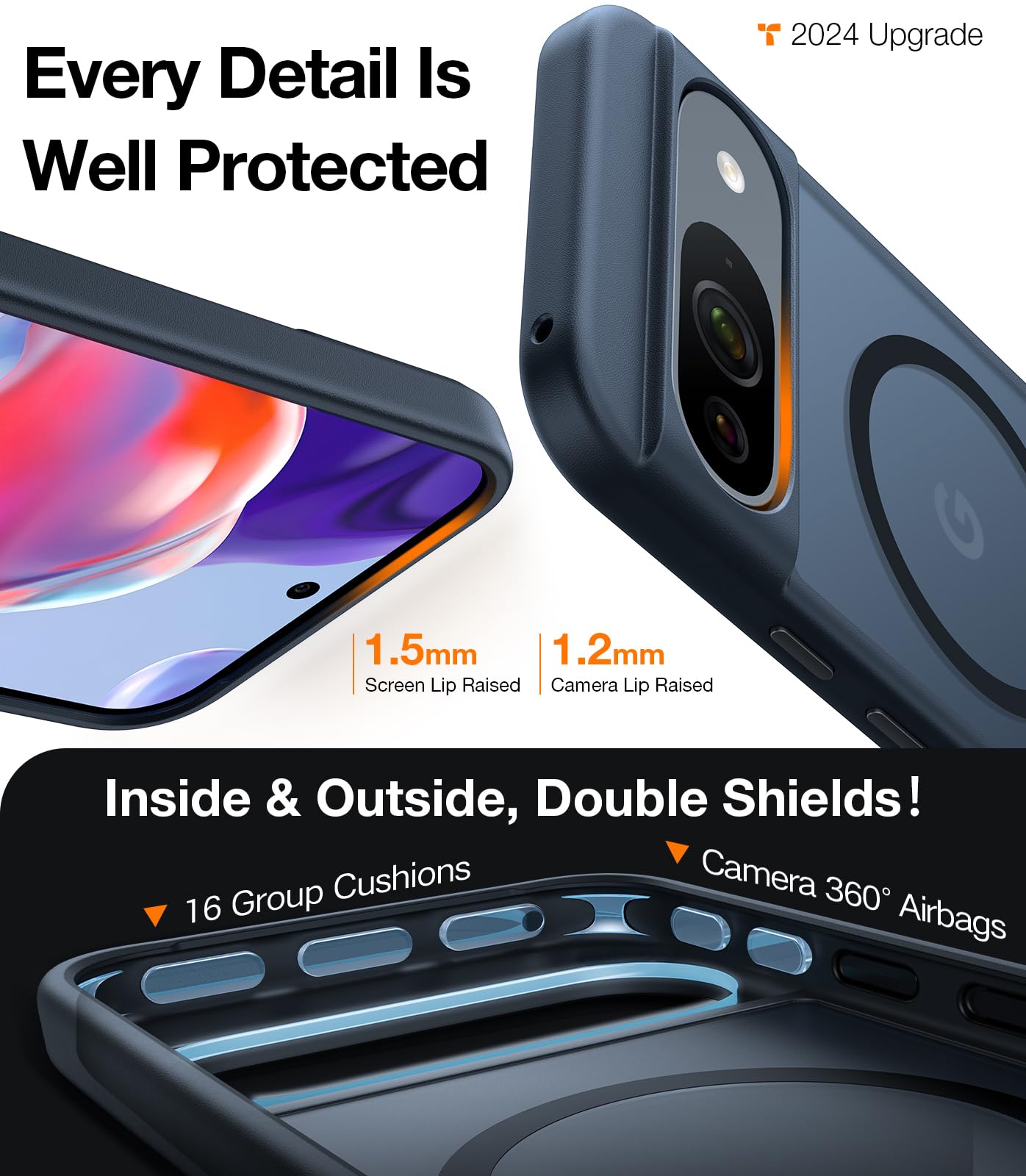 Foto 6 pulgar | Funda De Teléfono Torras Magnética A Prueba De Golpes Para Google Pixel 9 Pro Xl - Venta Internacional.