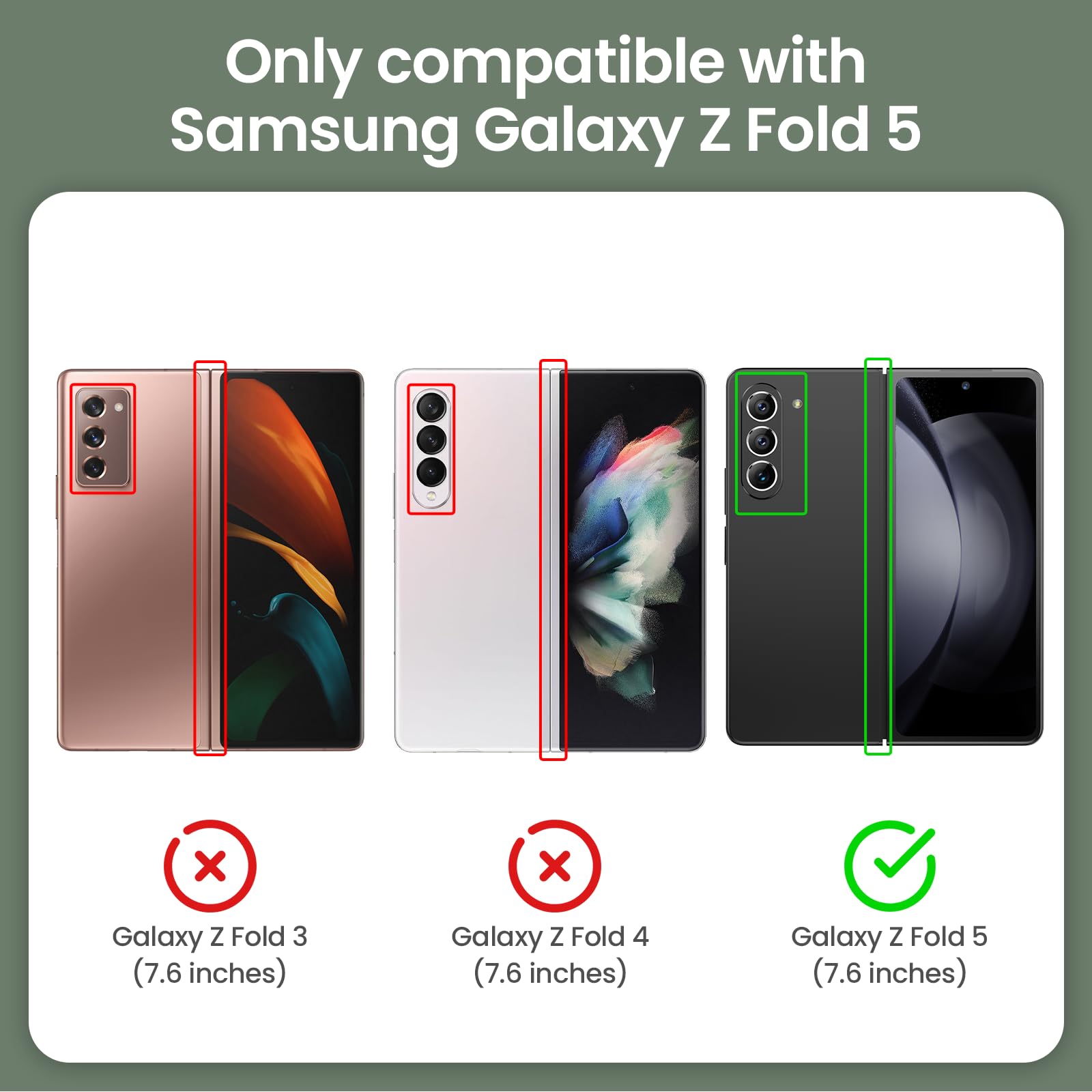 Foto 3 pulgar | Funda Vego Para Samsung Galaxy Z Fold 5 Con Cámara Deslizante - Venta Internacional.