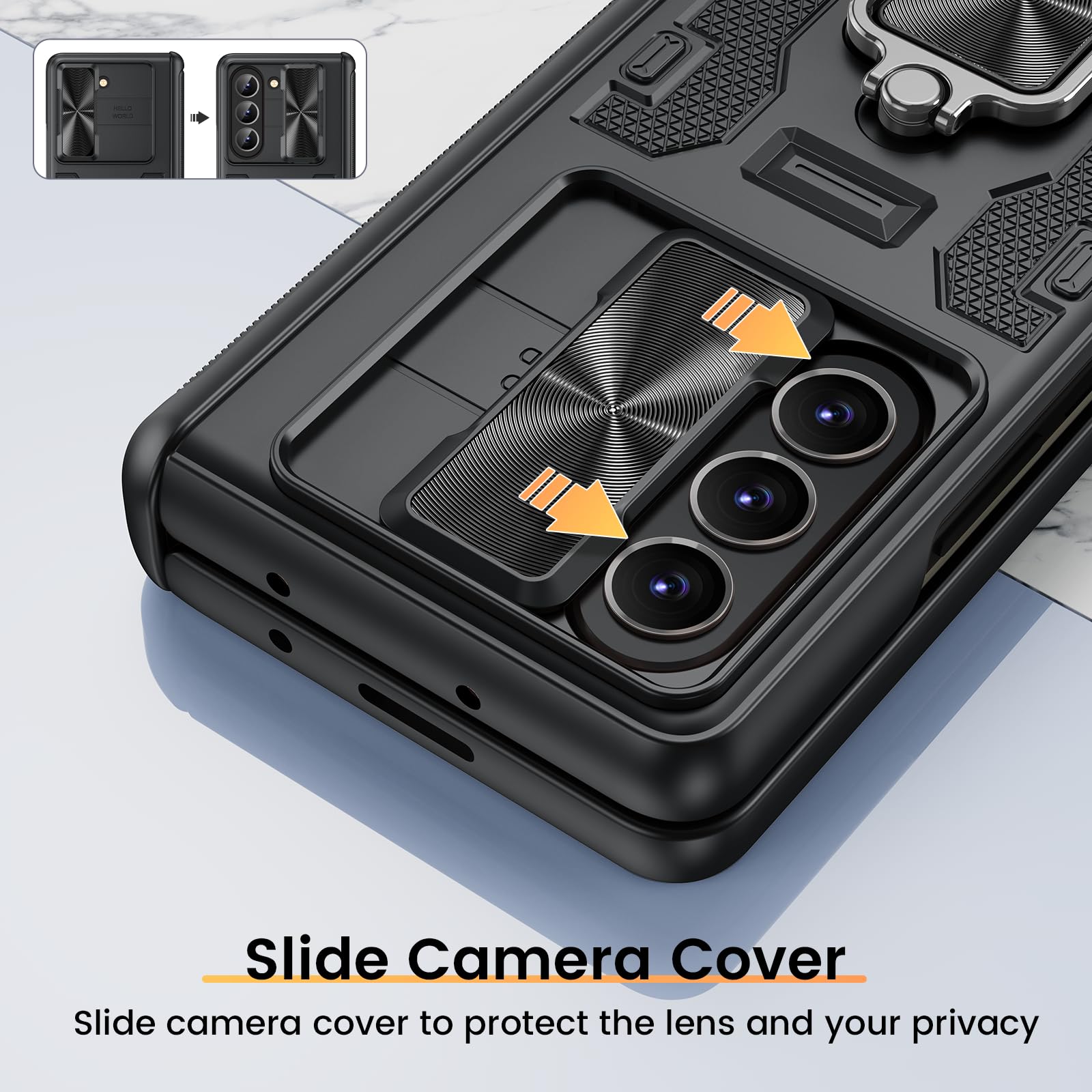 Foto 5 pulgar | Funda Vego Para Samsung Galaxy Z Fold 5 Con Cámara Deslizante - Venta Internacional.