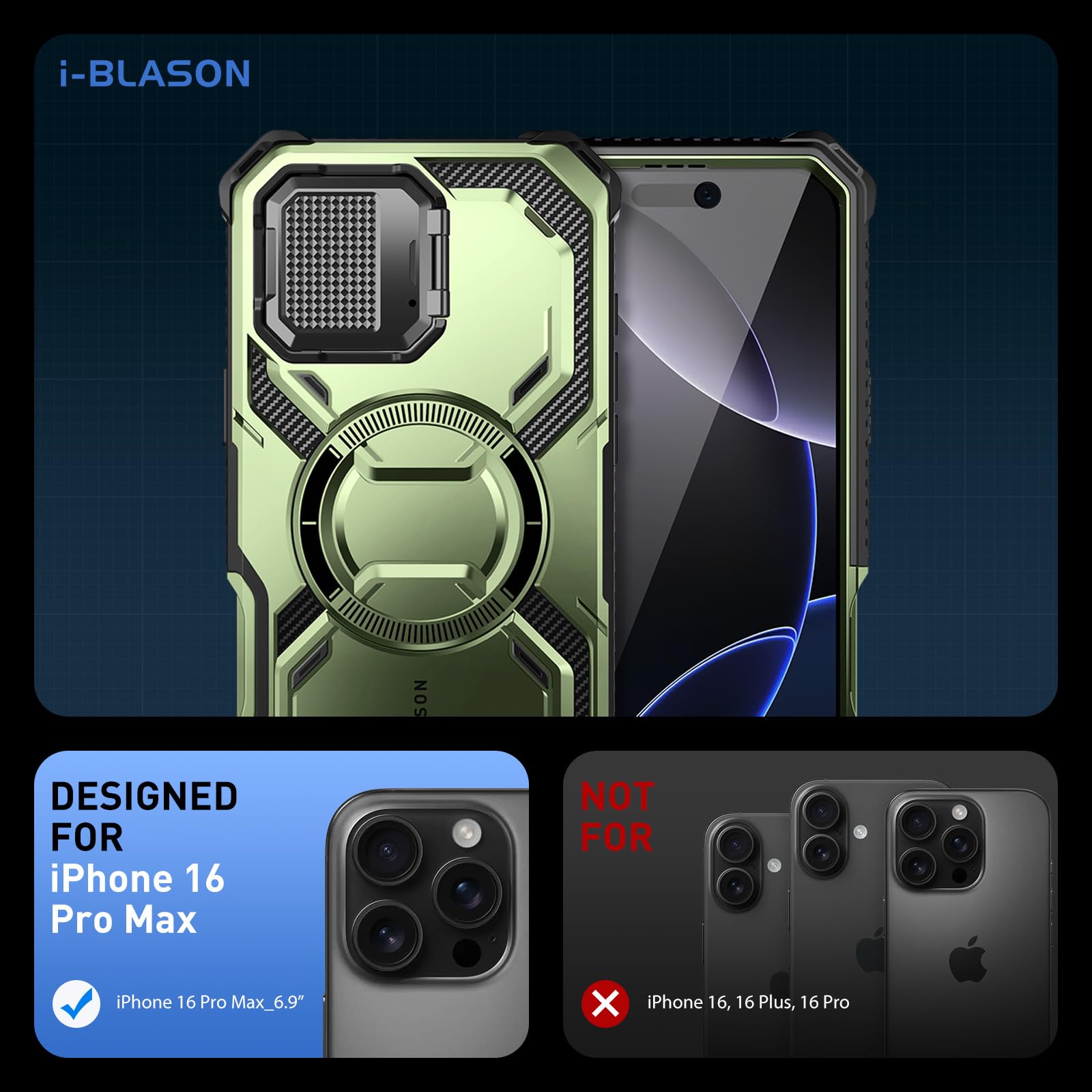 Foto 3 pulgar | Funda De Teléfono I-blason Armorbox Para Iphone 16 Pro Max Con Magsafe - Venta Internacional.