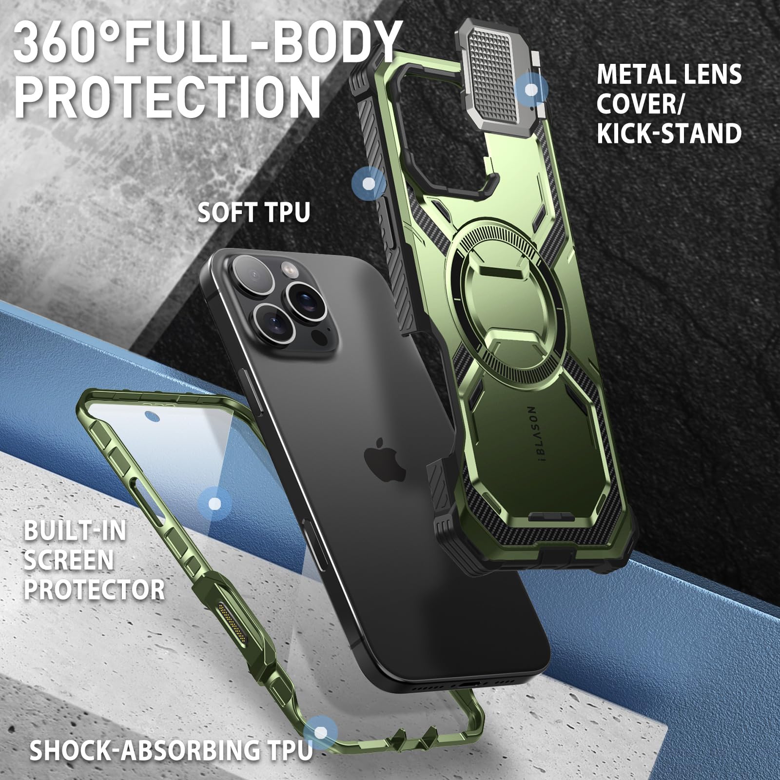 Foto 5 pulgar | Funda De Teléfono I-blason Armorbox Para Iphone 16 Pro Max Con Magsafe - Venta Internacional.