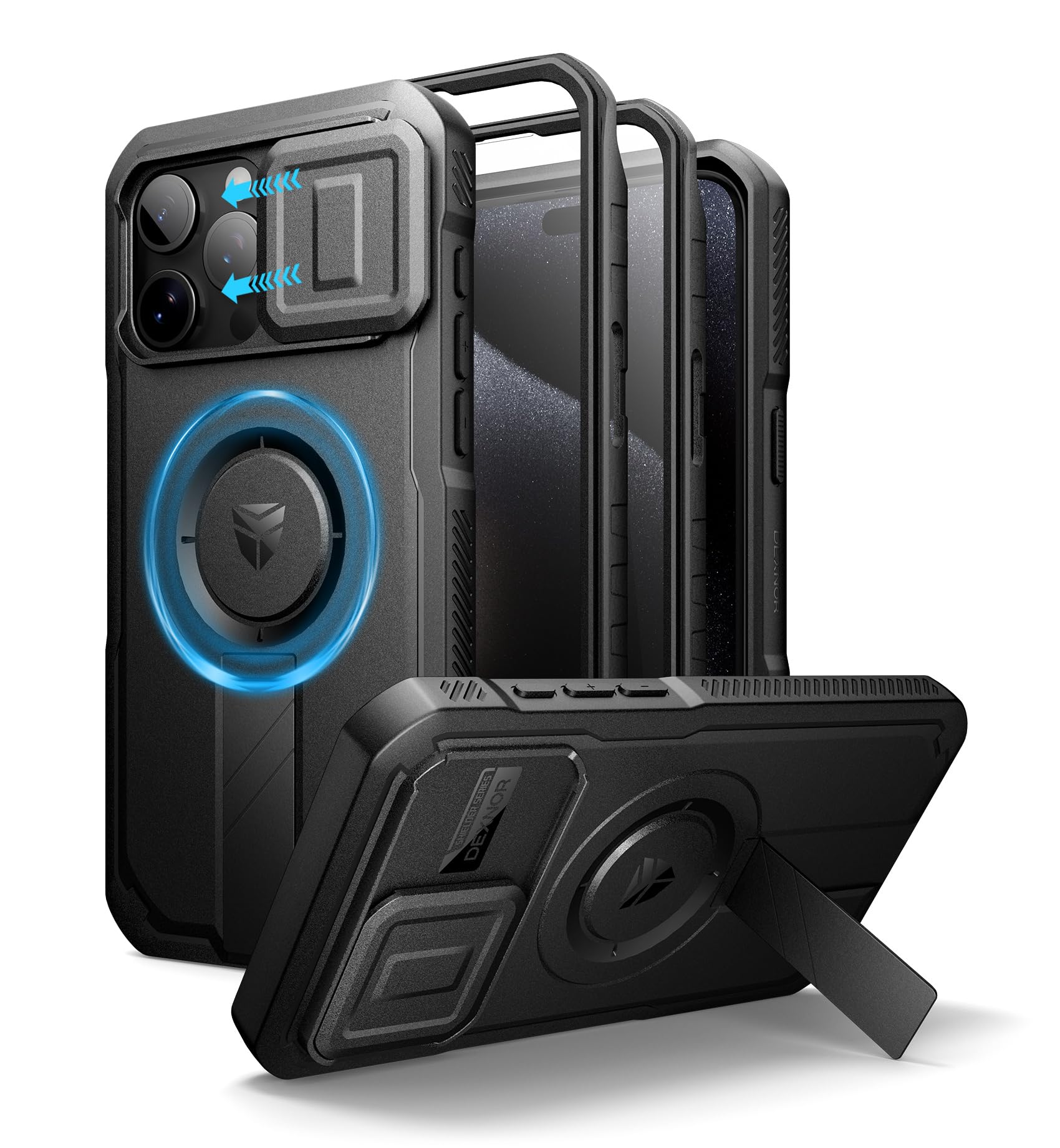 Foto 2 pulgar | Funda Dexnor Para Iphone 15 Pro Max Con Cámara Deslizante Negra - Venta Internacional.