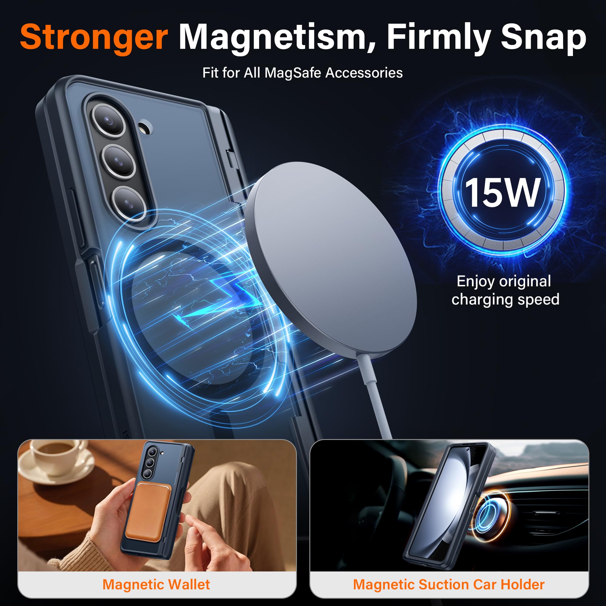 Foto 4 pulgar | Funda De Teléfono Mobosi Para Samsung Galaxy Z Fold 5 Con Soporte Para Bolígrafos - Venta Internacional.