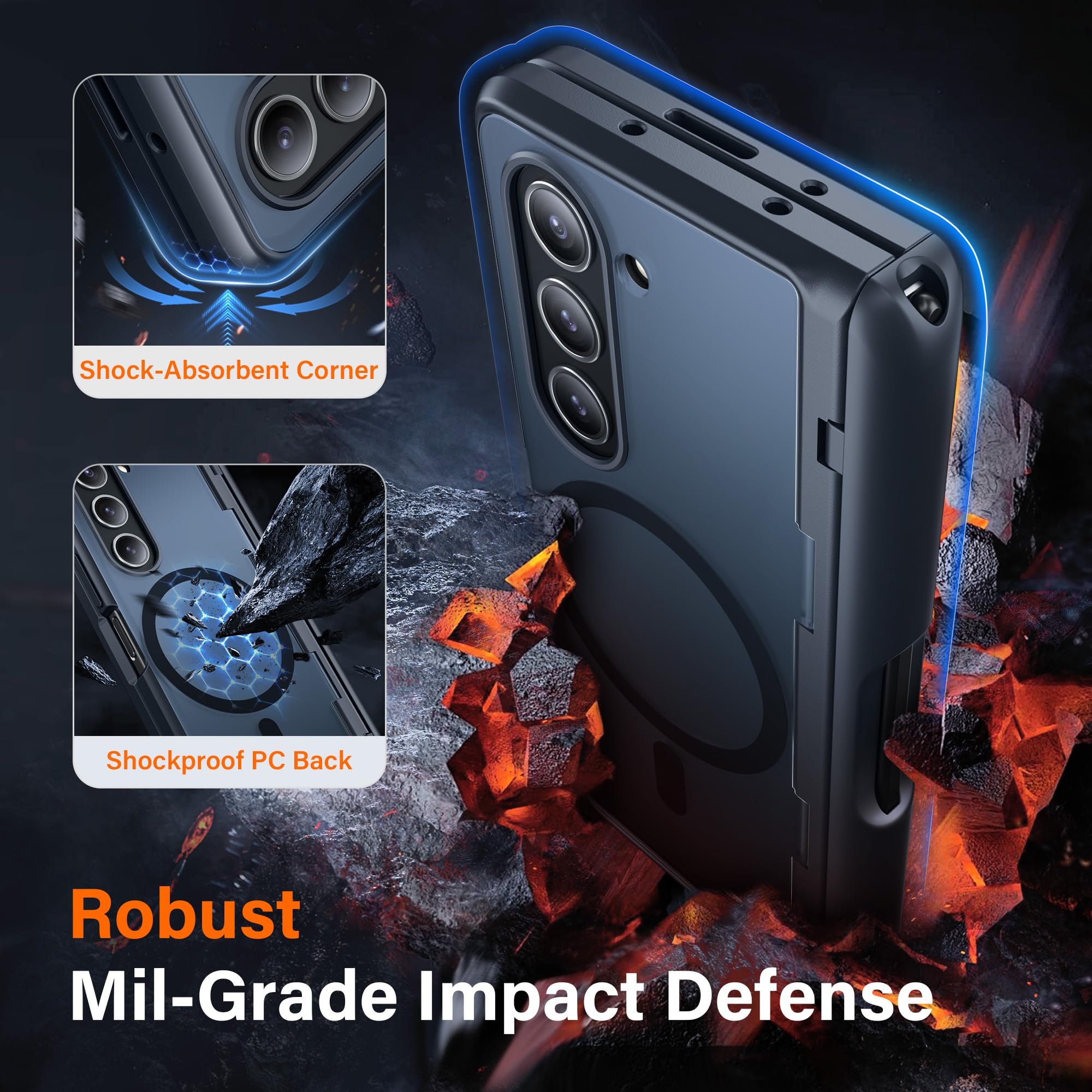 Foto 5 pulgar | Funda De Teléfono Mobosi Para Samsung Galaxy Z Fold 5 Con Soporte Para Bolígrafos - Venta Internacional.