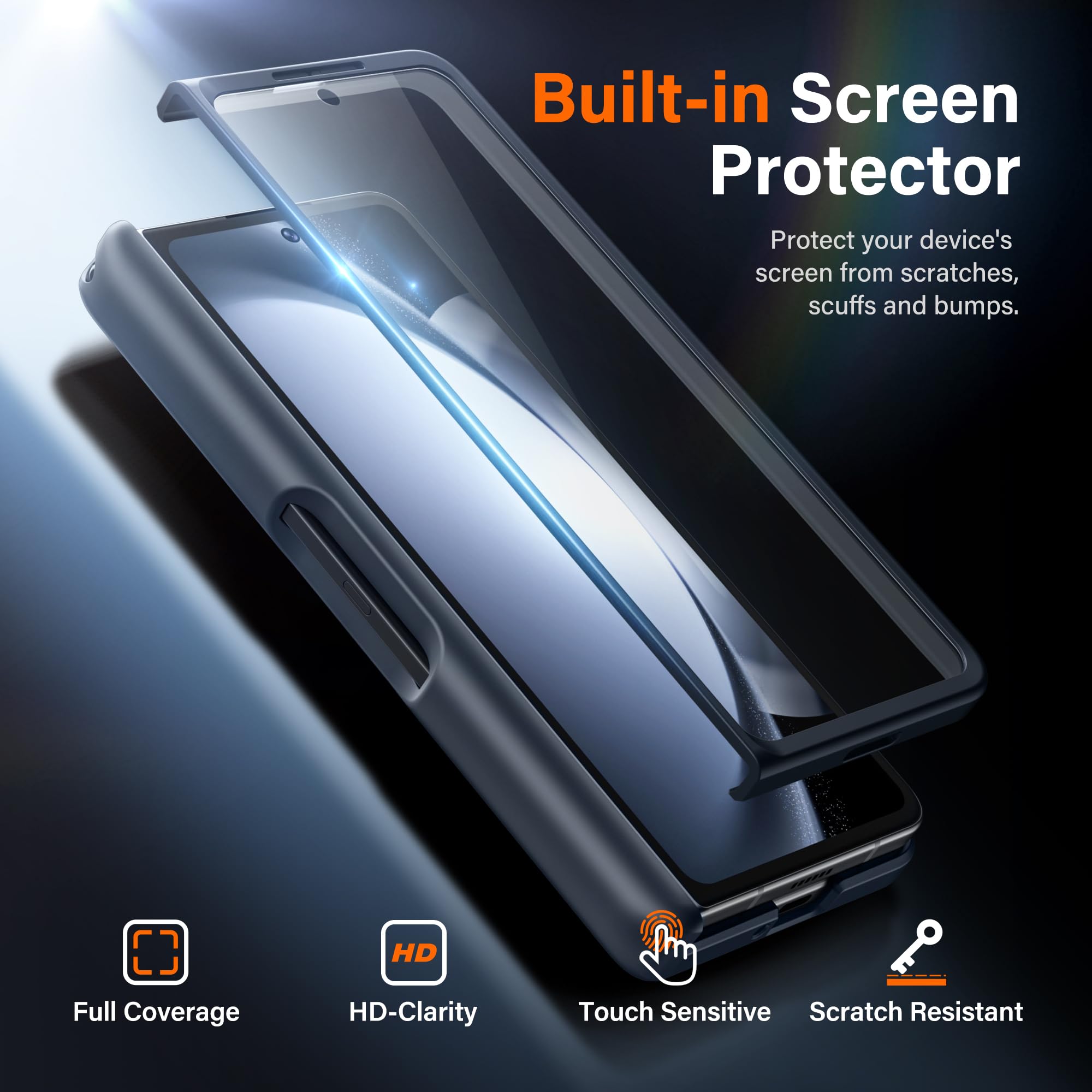 Foto 8 pulgar | Funda De Teléfono Mobosi Para Samsung Galaxy Z Fold 5 Con Soporte Para Bolígrafos - Venta Internacional.
