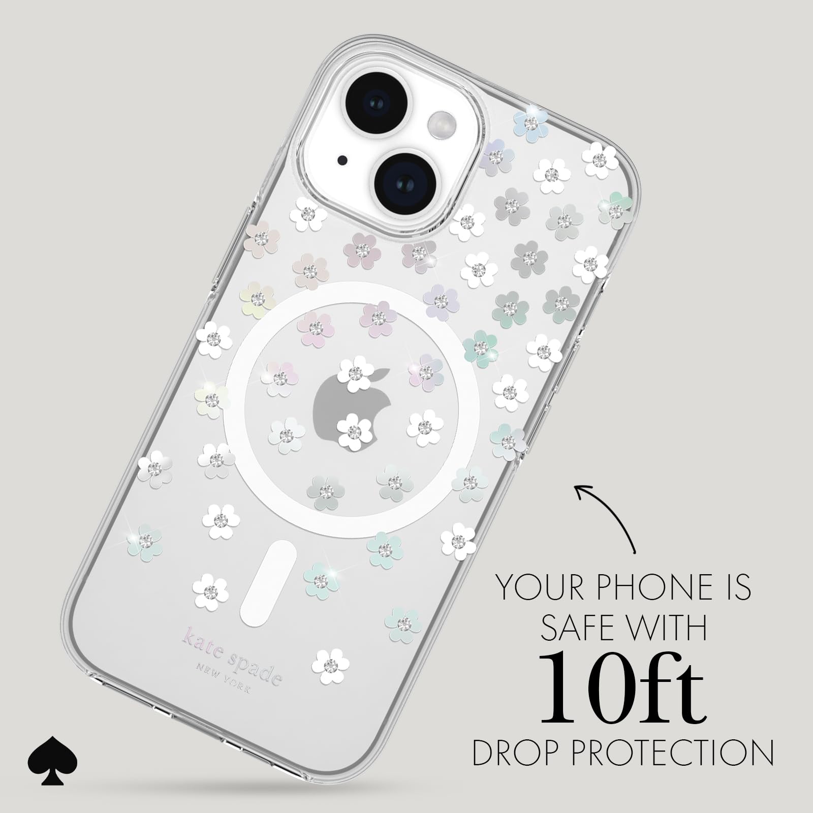 Foto 4 pulgar | Funda De Teléfono Kate Spade New York Scattered Flowers Para Iphone 15/14/13 - Venta Internacional.